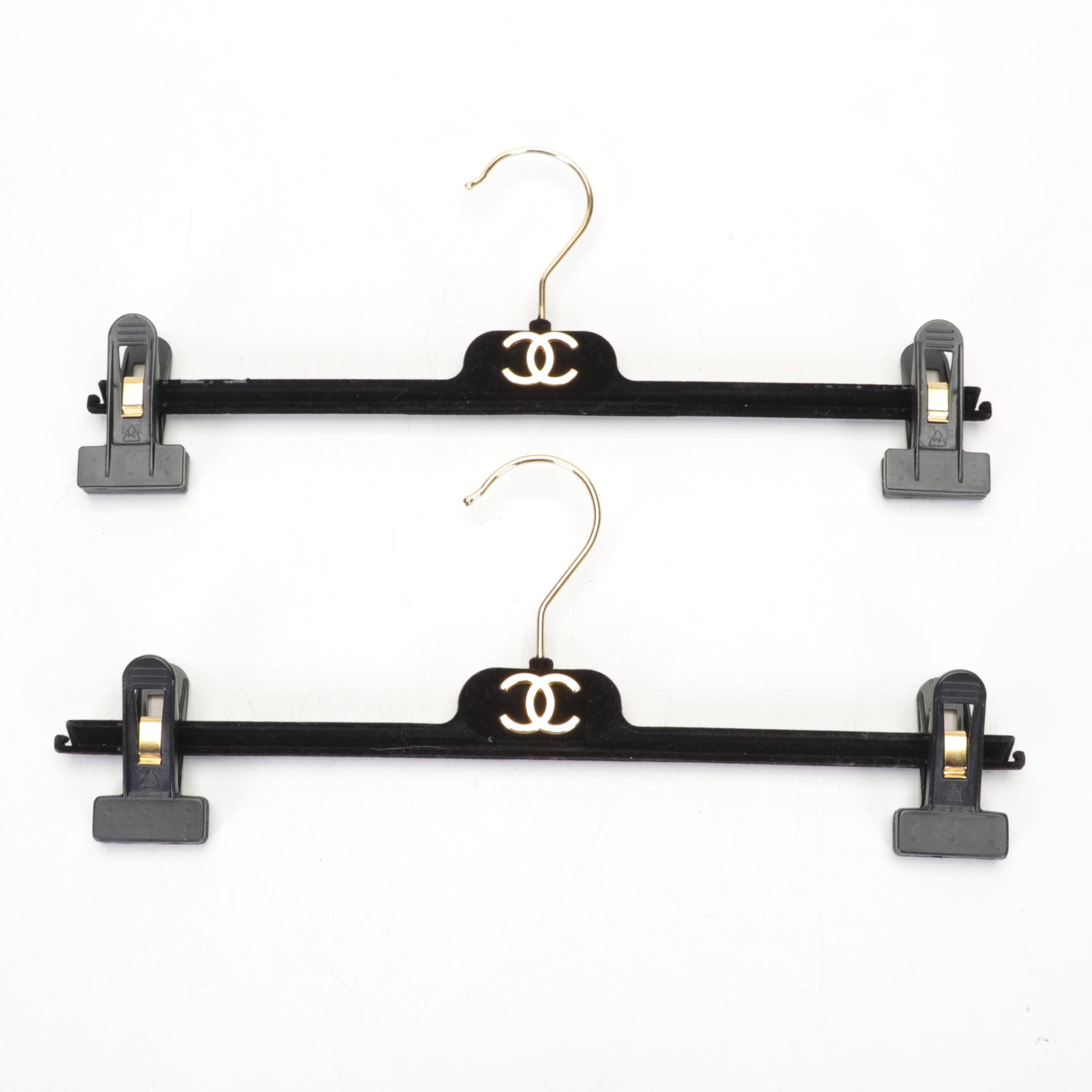Chanel CC Gold Logo and Black Hangers