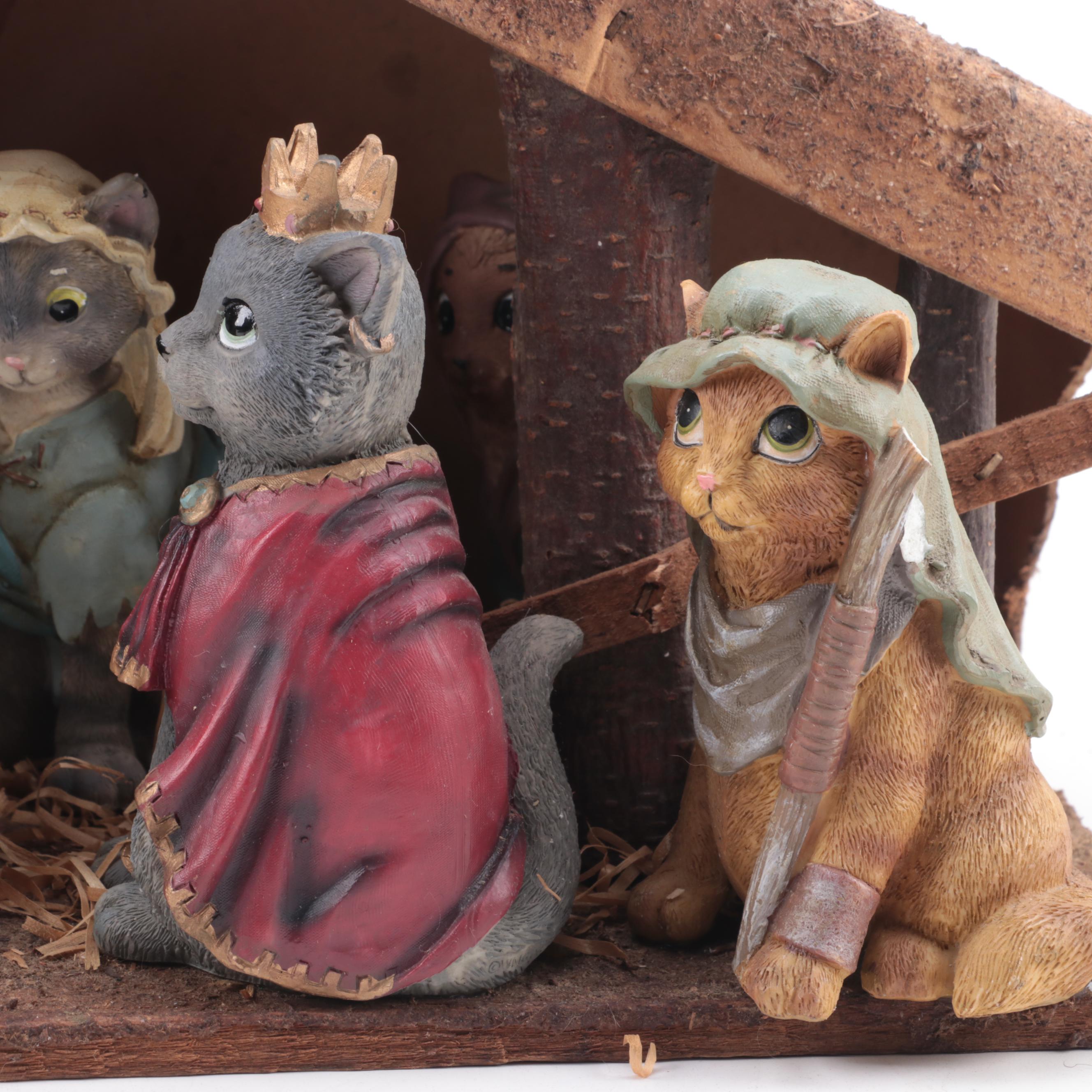 Cat Nativity Scene
