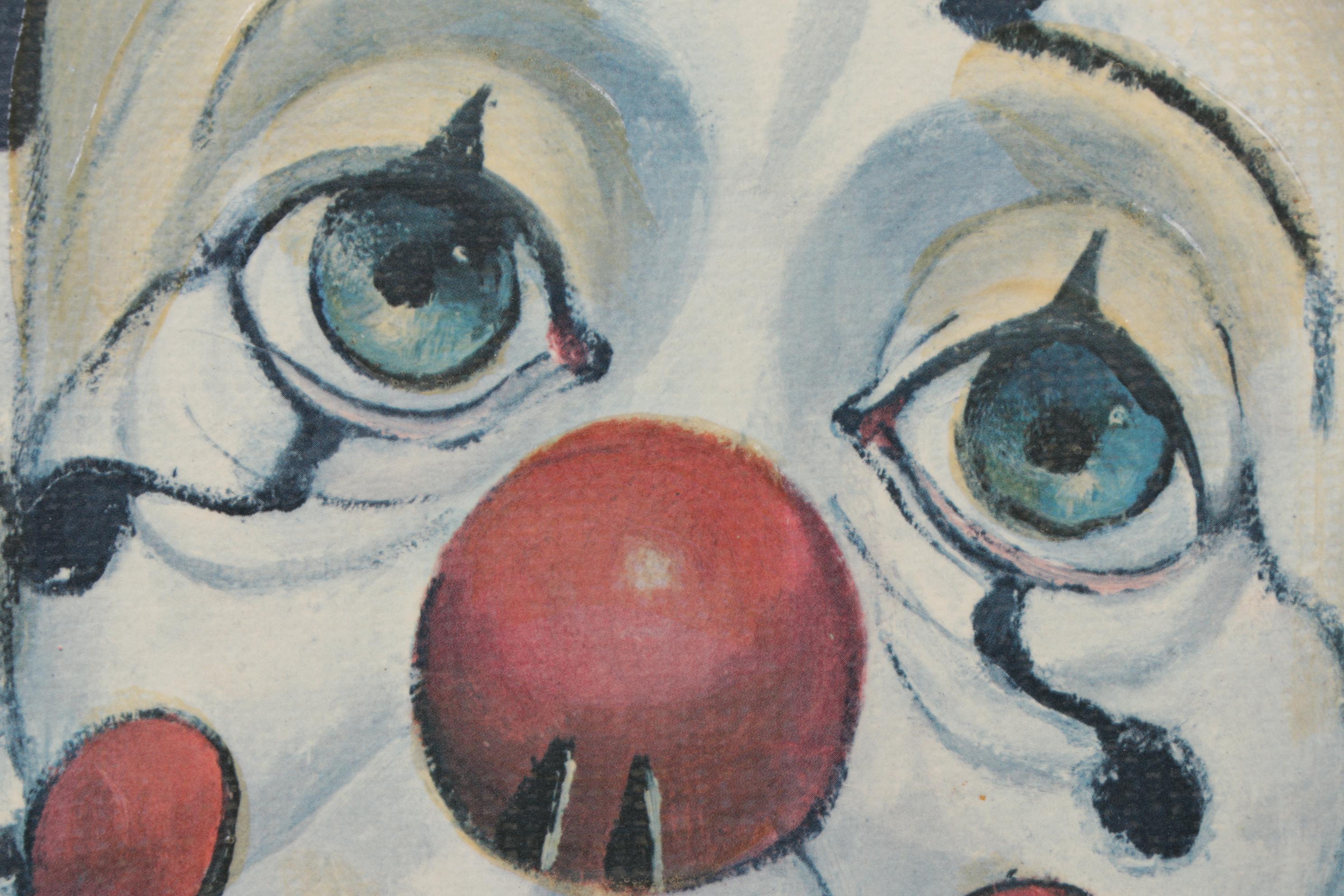 Red Skelton Embellished Offset Lithograph "Sad Face Clown"