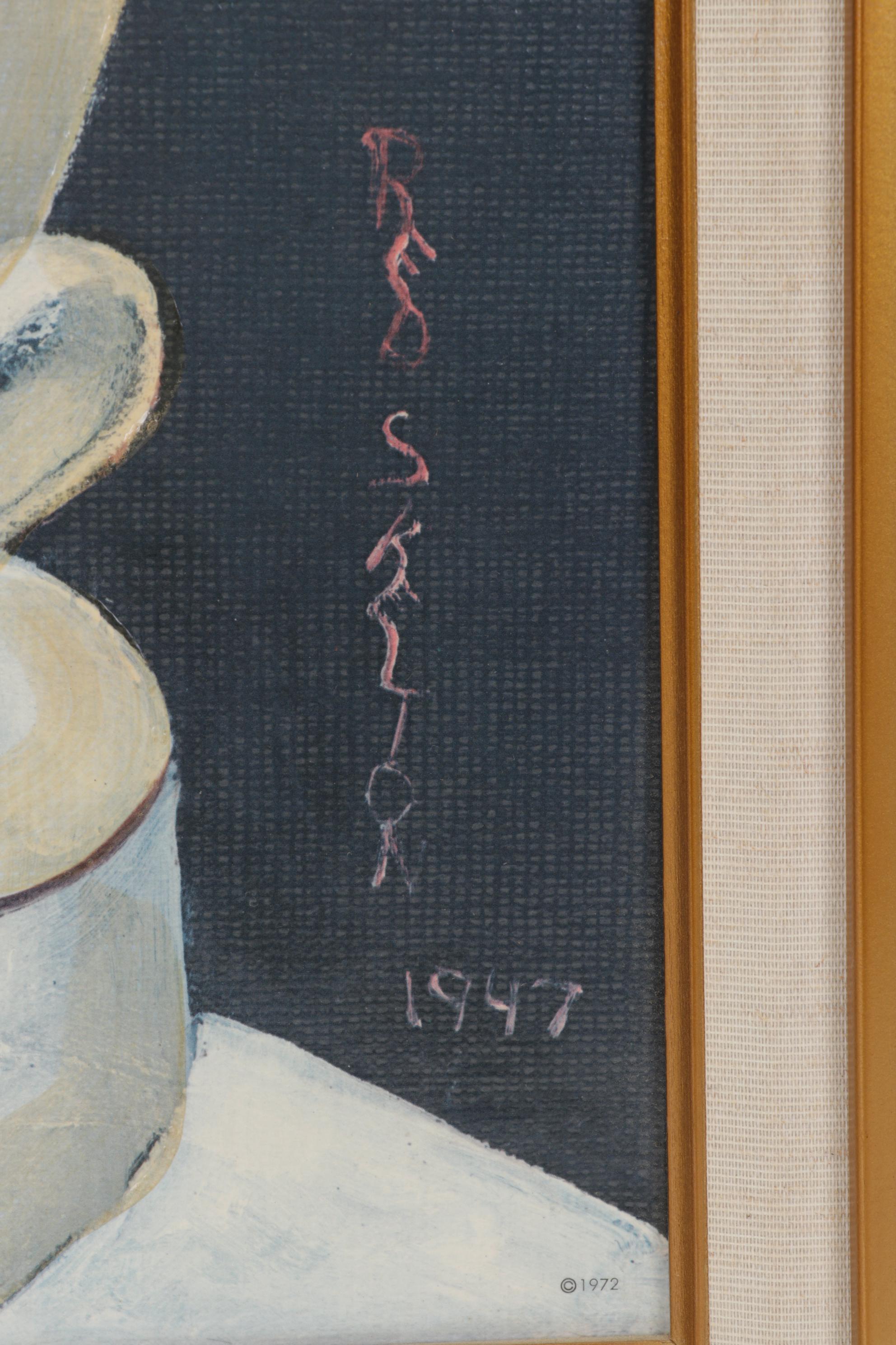 Red Skelton Embellished Offset Lithograph "Sad Face Clown"