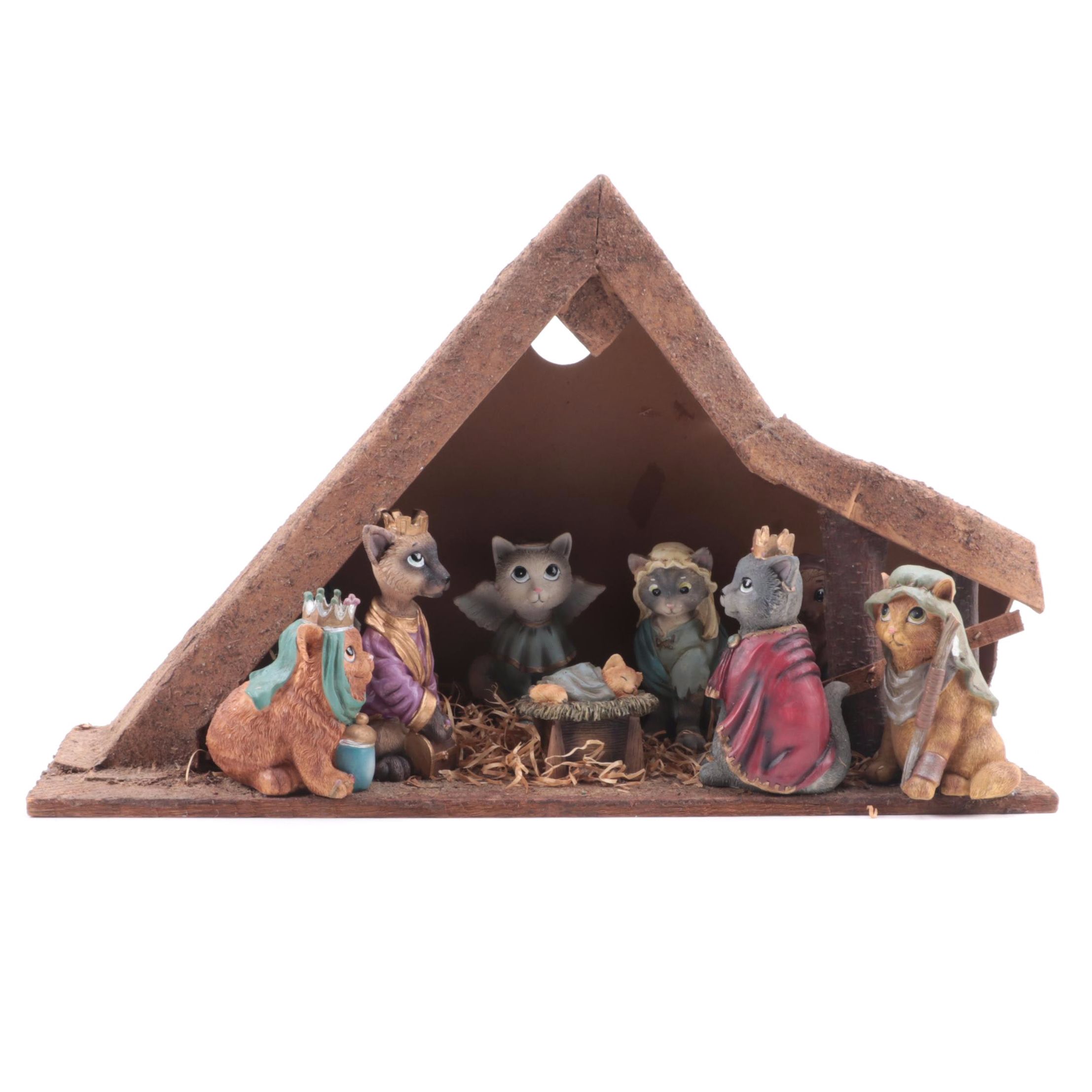 Cat Nativity Scene