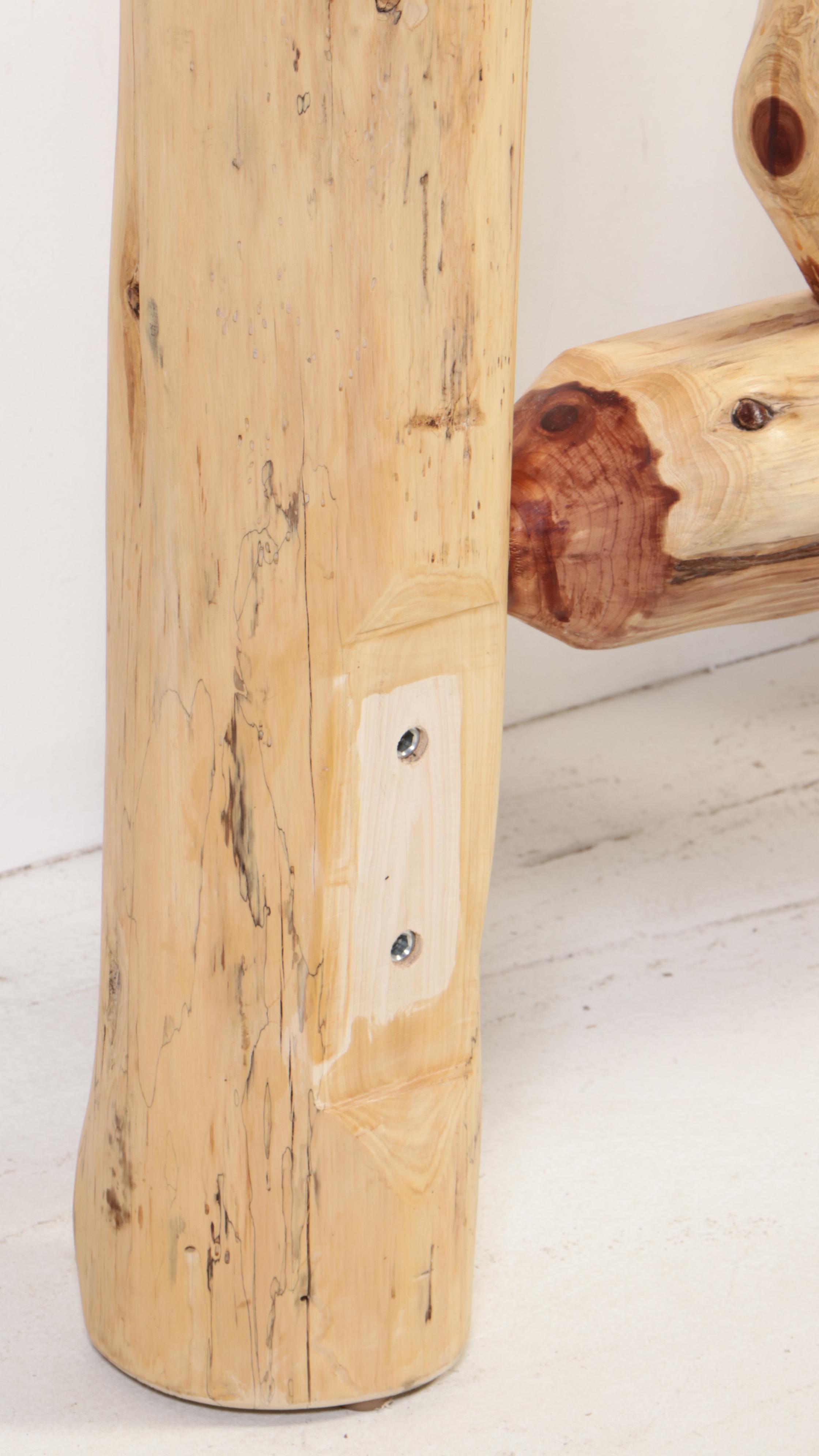 Rustic Scraped Log King Size Bed Frame