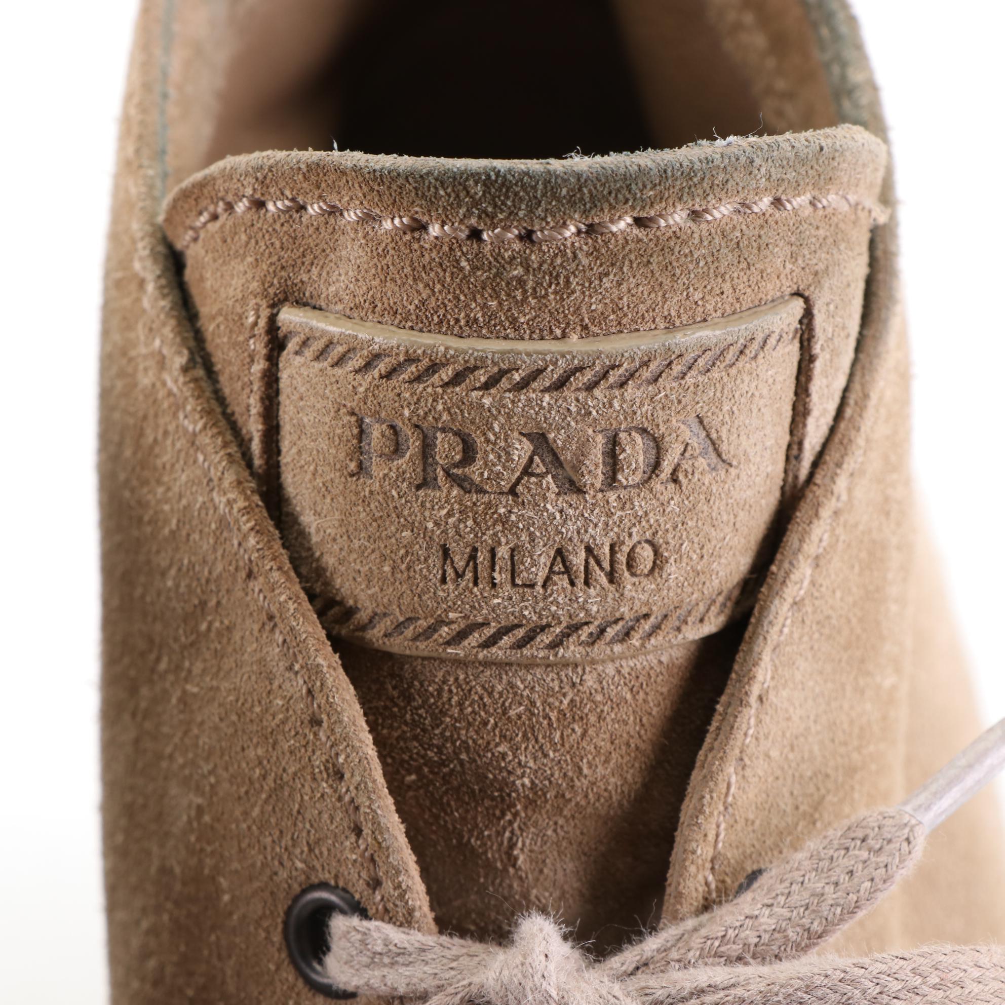 Prada Sport Half-Boot Wedge Booties in Neutral Suede