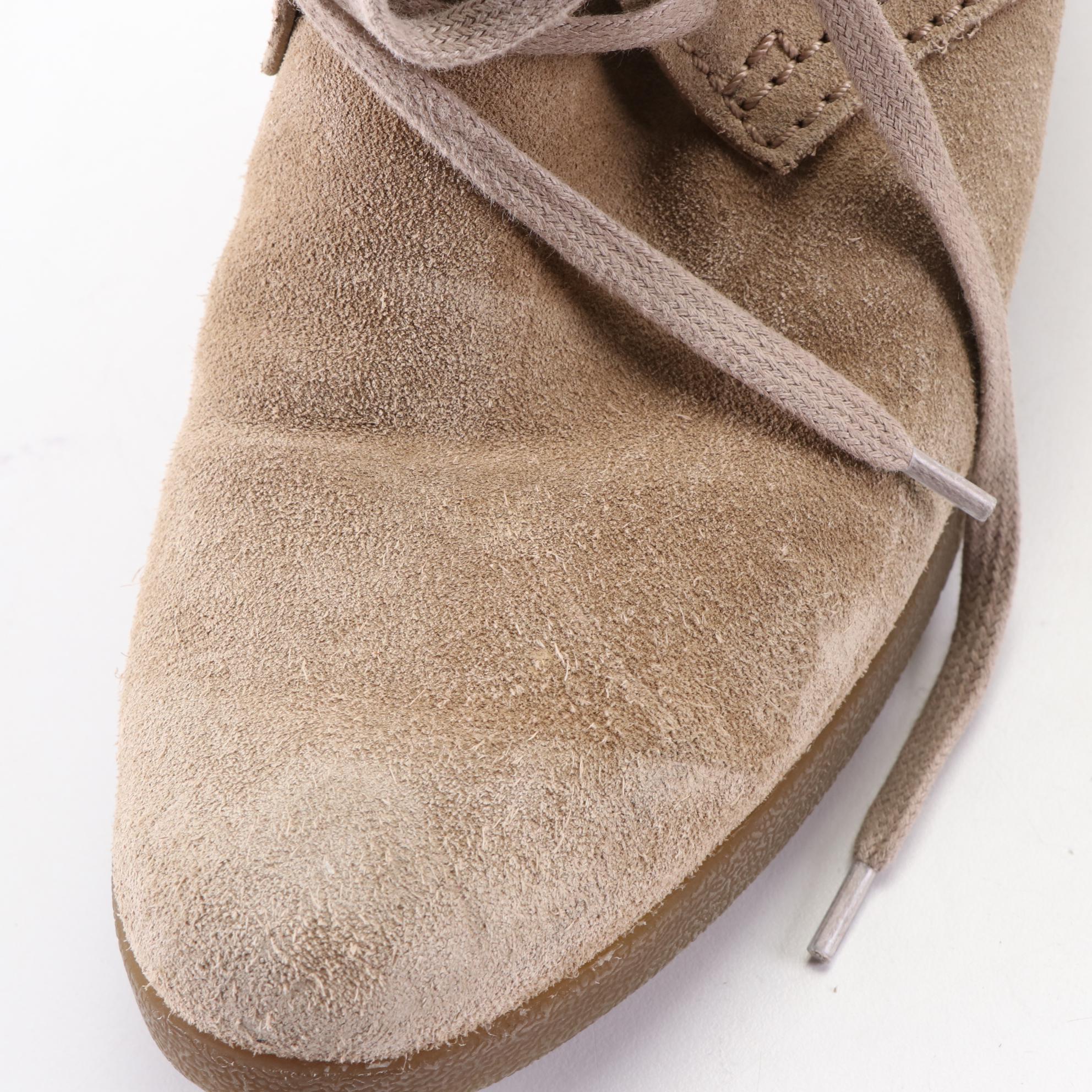 Prada Sport Half-Boot Wedge Booties in Neutral Suede