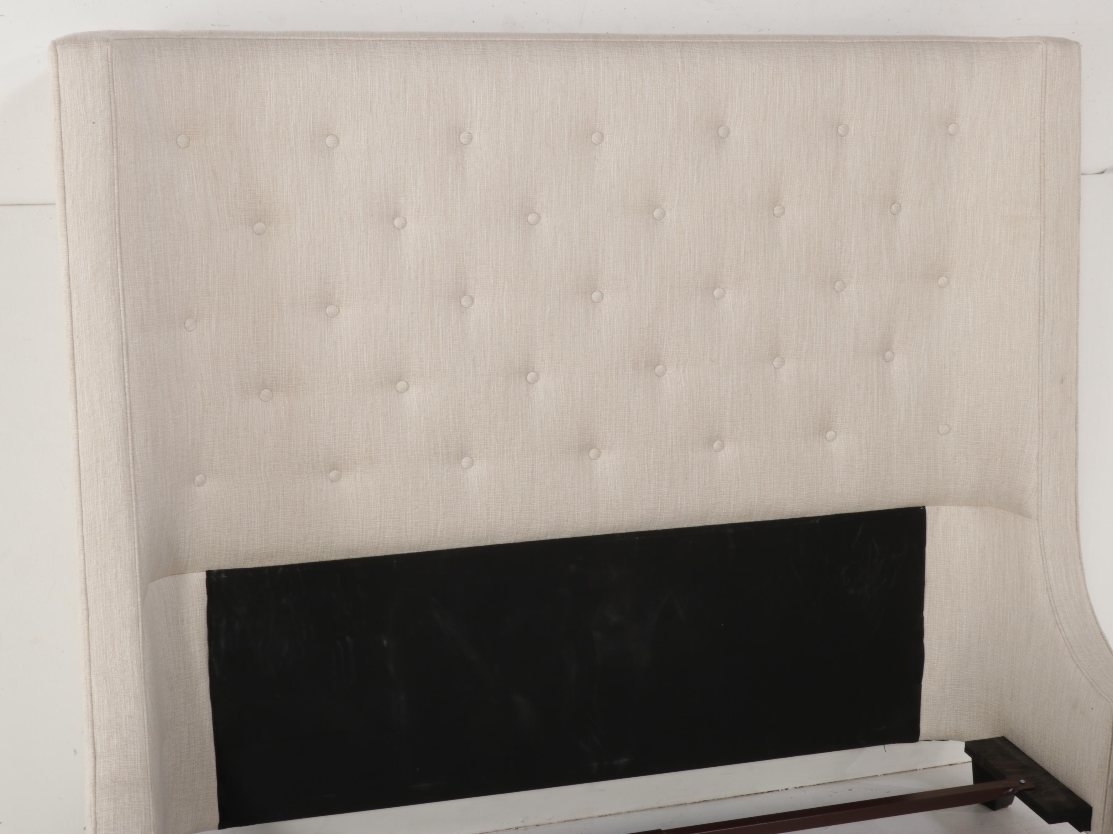 Fully Upholstered and Button-Tufted Queen Bed Frame