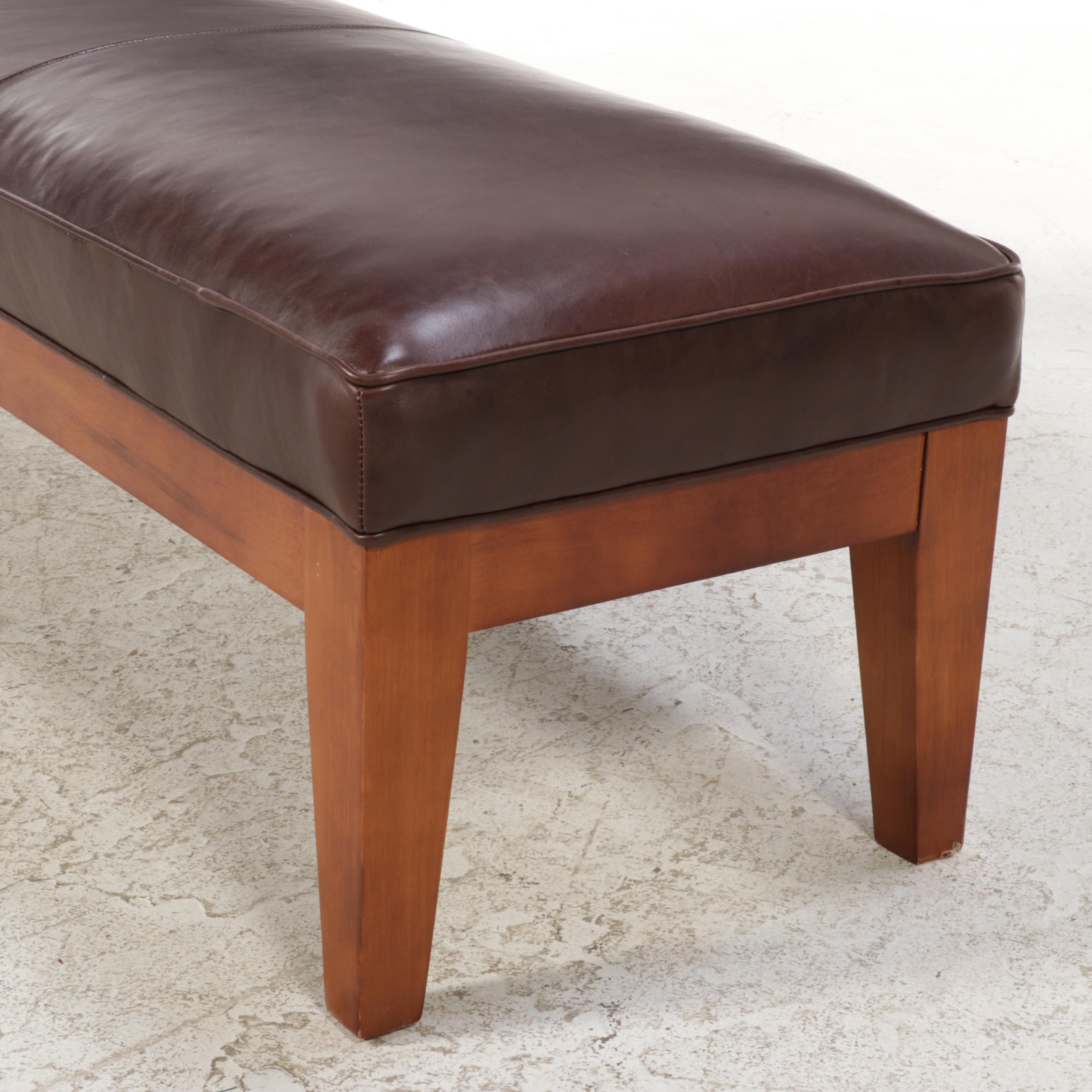 Arhaus Furniture "Colorado" Leather Bench