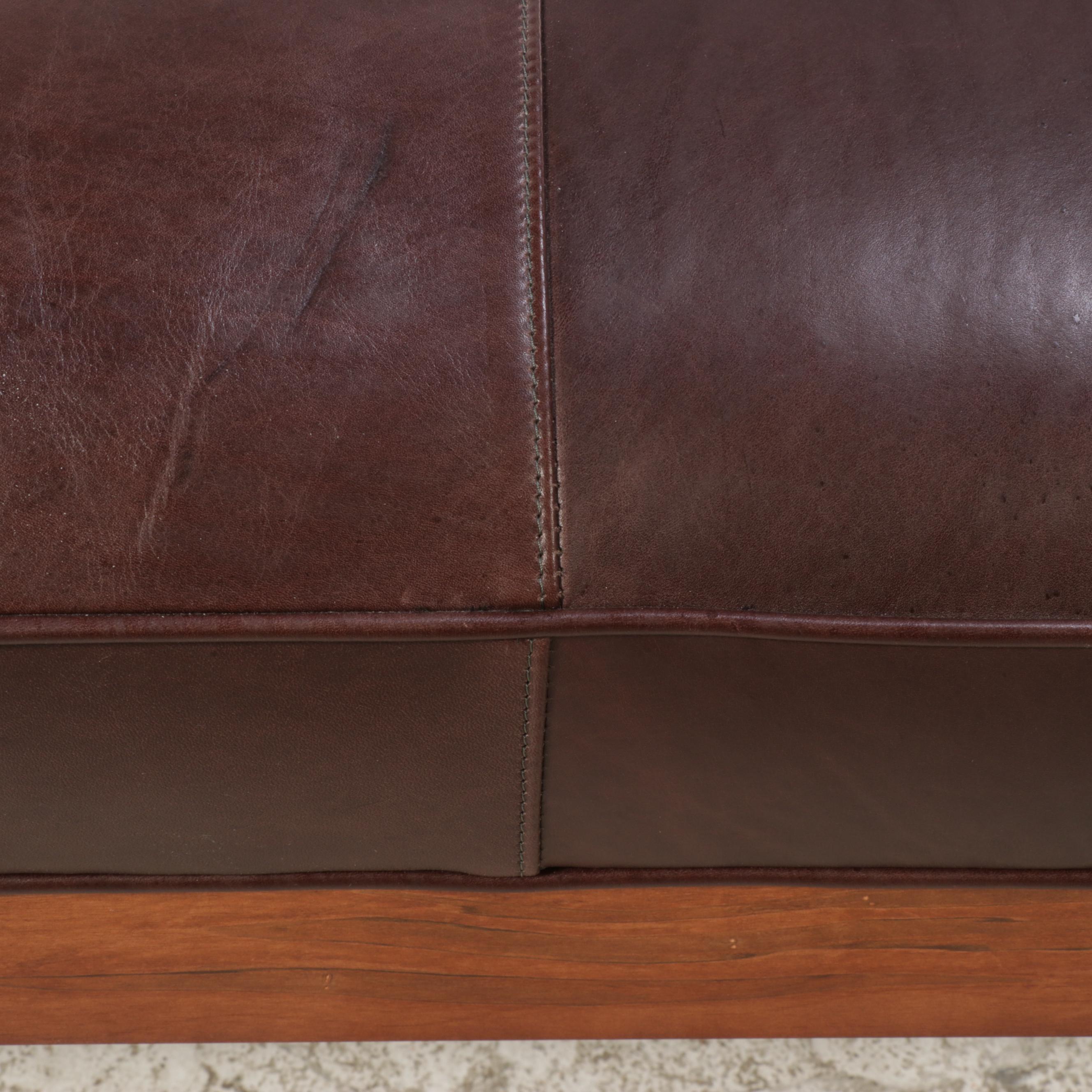 Arhaus Furniture "Colorado" Leather Bench