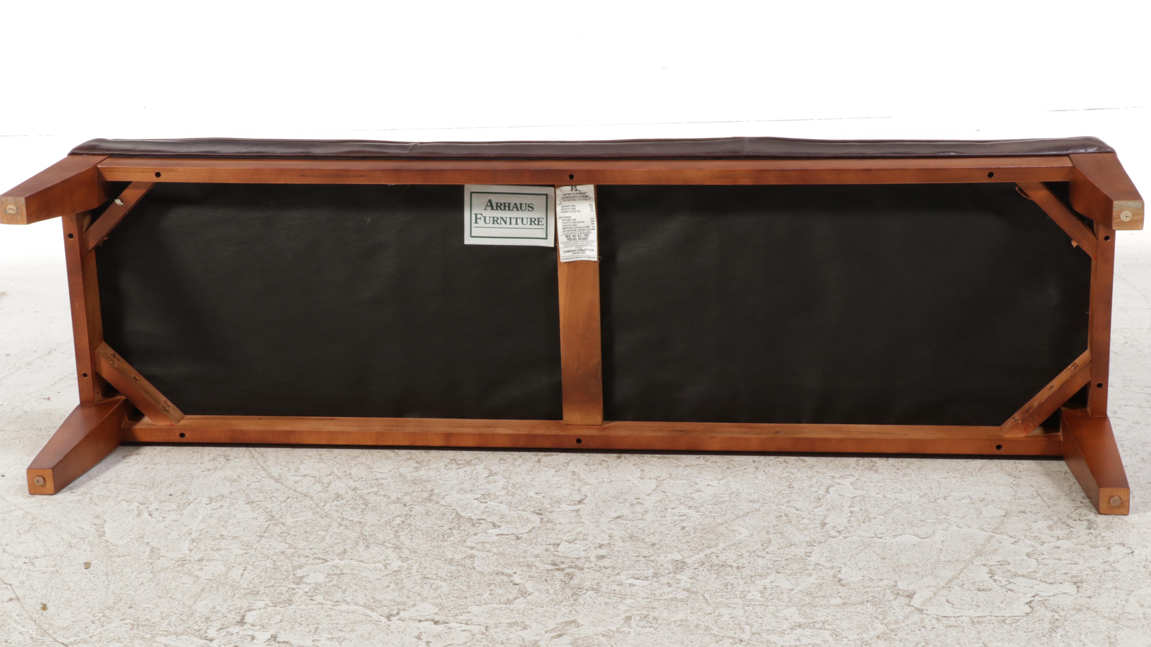 Arhaus Furniture "Colorado" Leather Bench