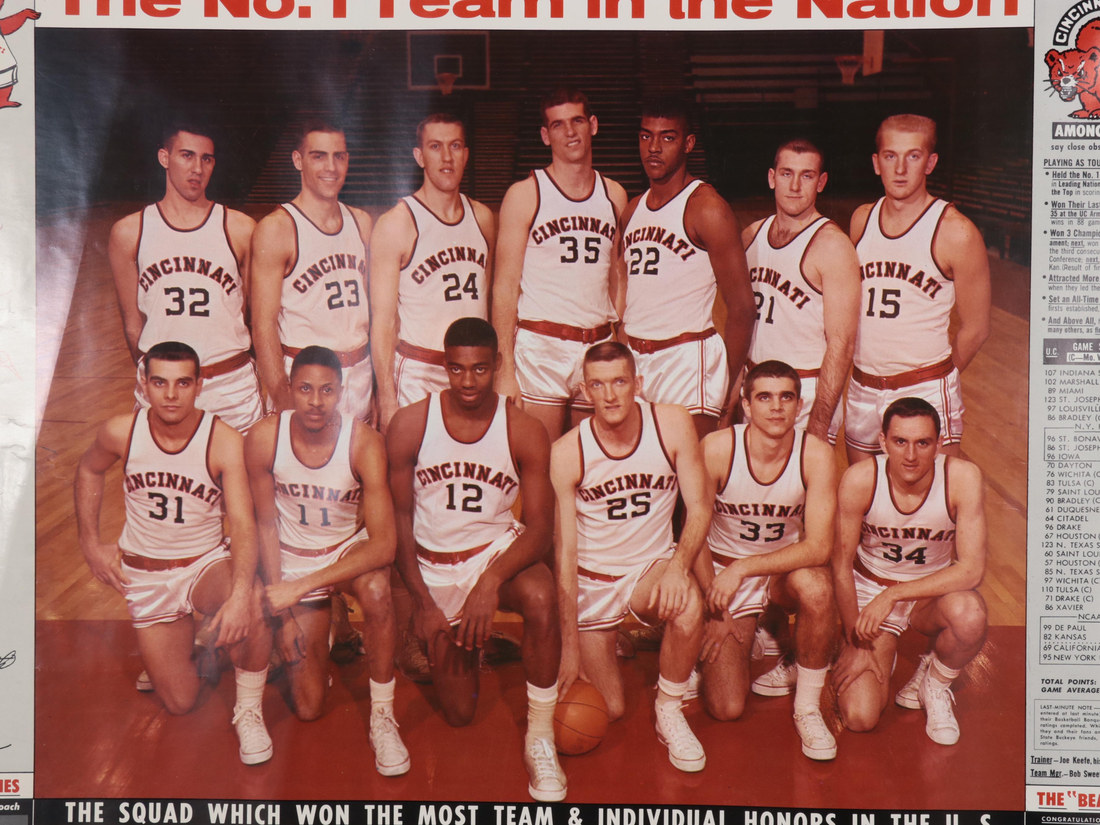 1950s Univesity of Cincinnati Basketball Team Posters Featuring Oscar Robertson