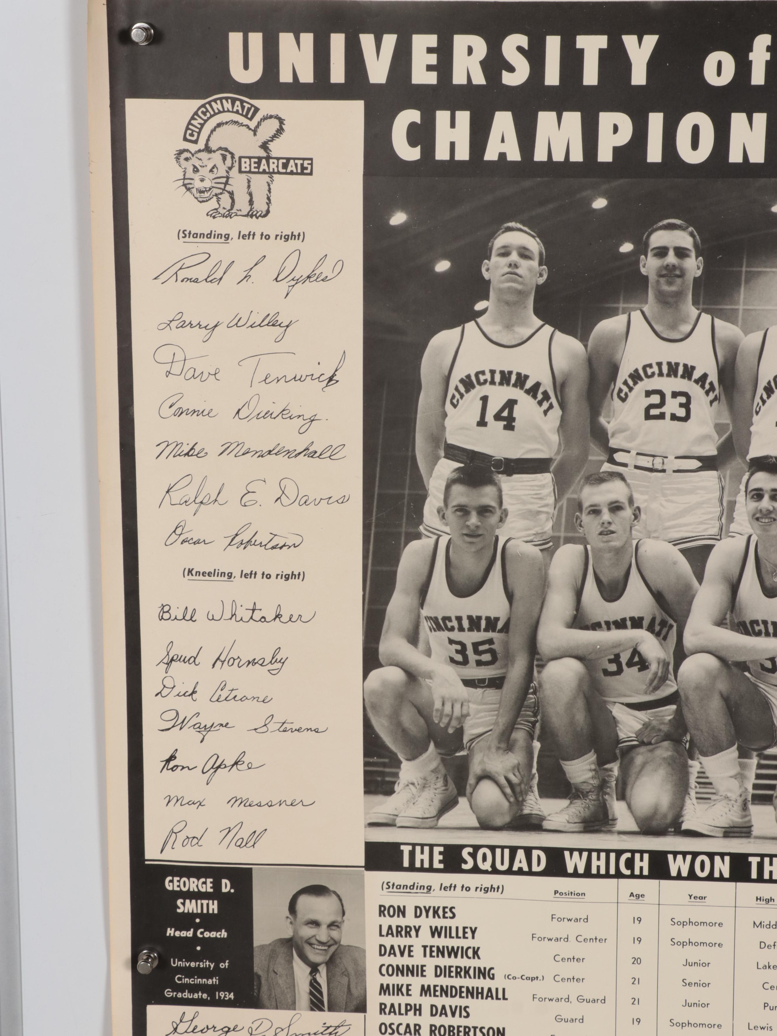 1950s Univesity of Cincinnati Basketball Team Posters Featuring Oscar Robertson