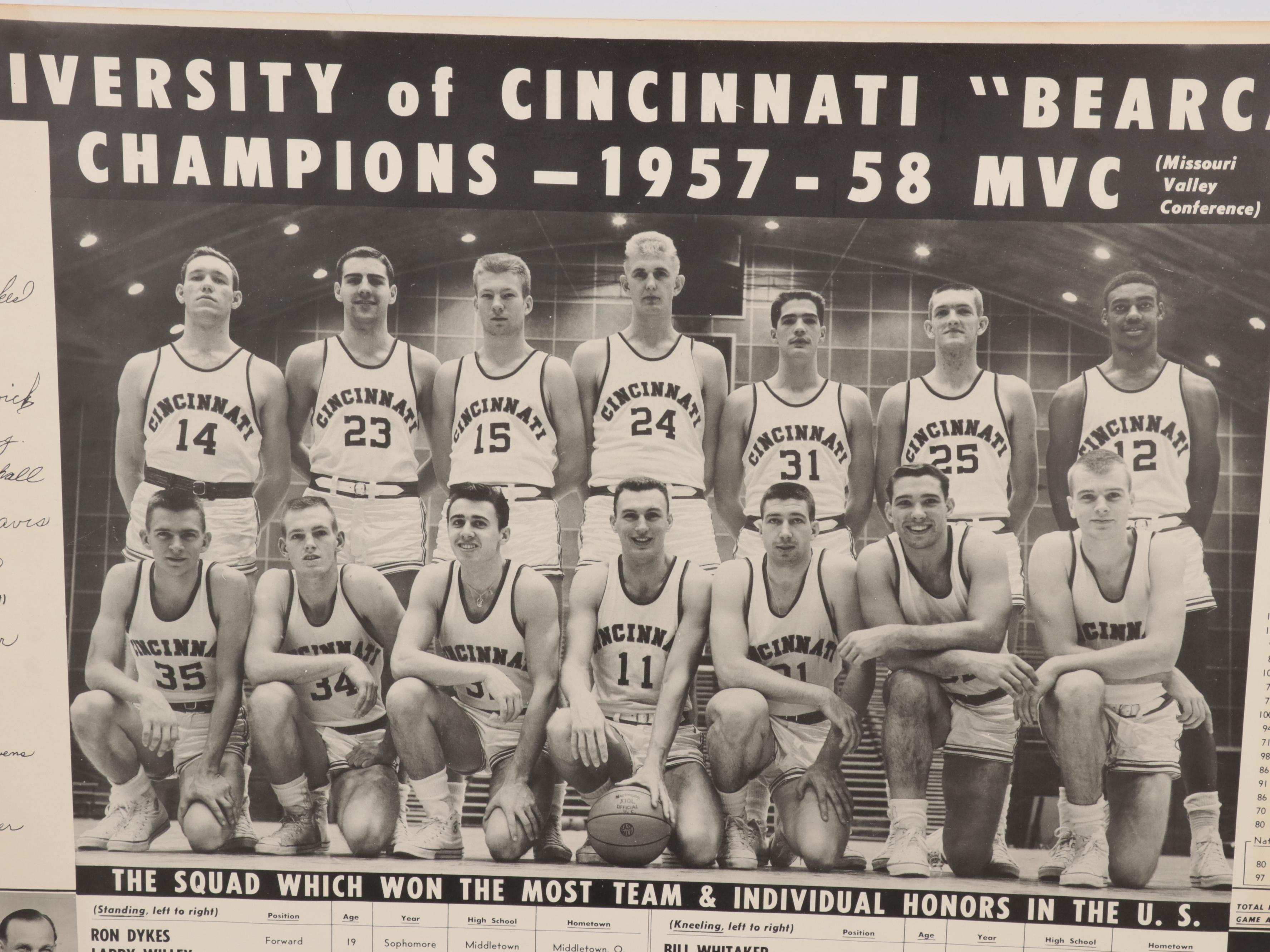 1950s Univesity of Cincinnati Basketball Team Posters Featuring Oscar Robertson