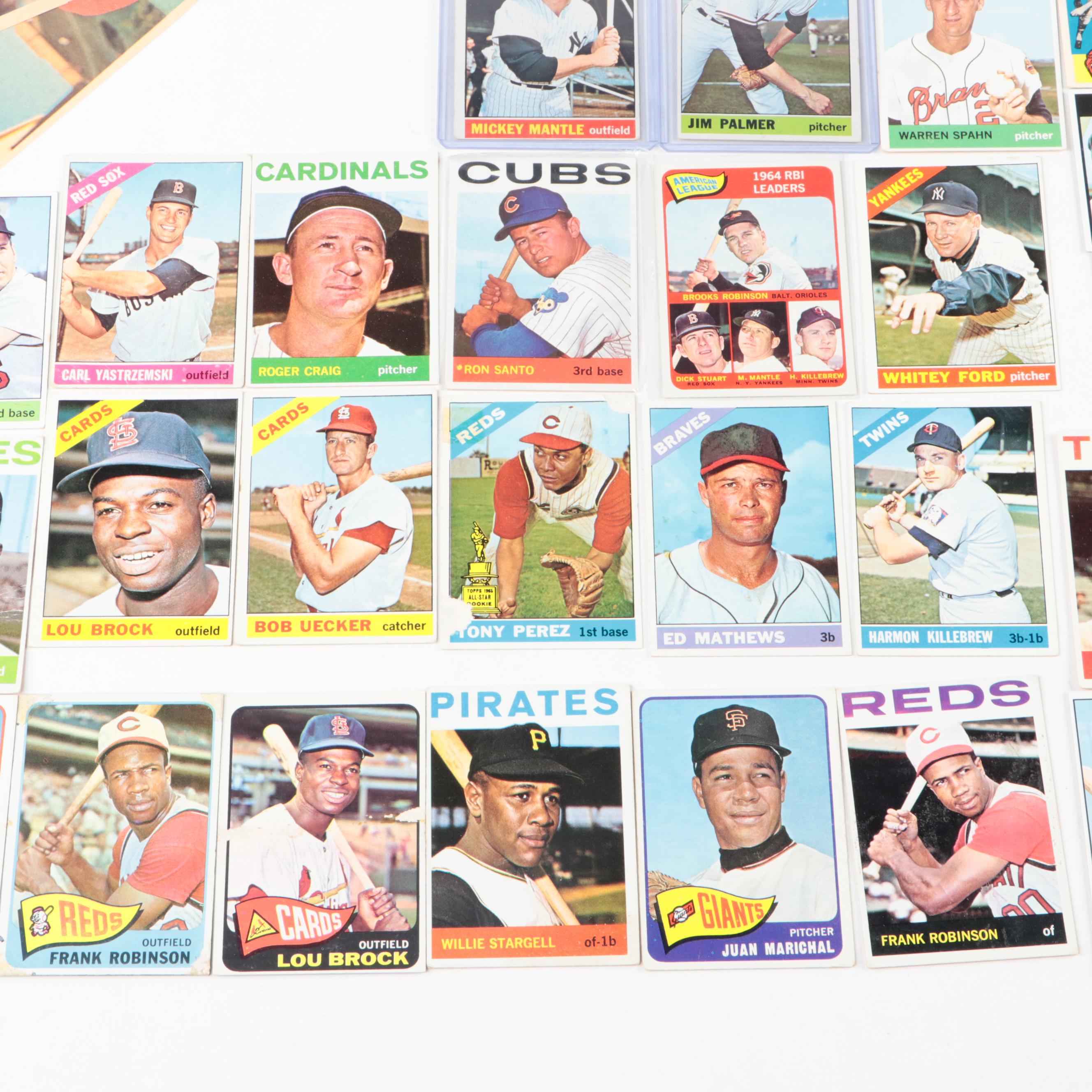 Topps Baseball Cards Featuring Mickey Mantle, Hank Aaron, and More 1960s–1990s