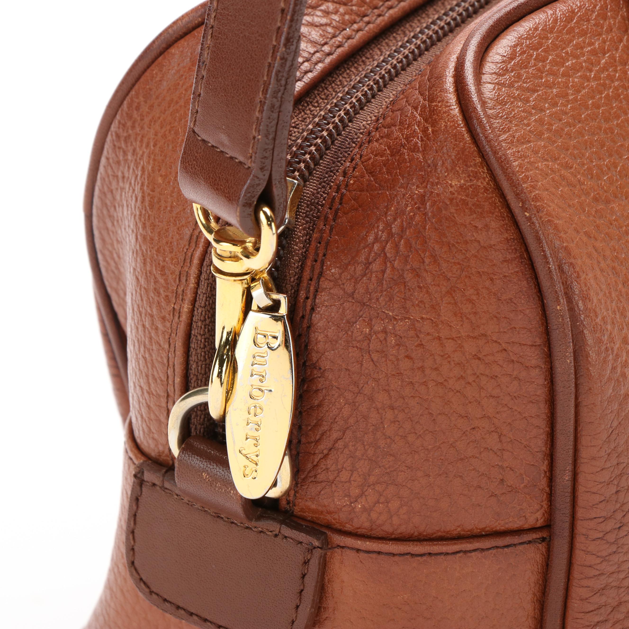 Burberry Boston Bag in Brown Leather