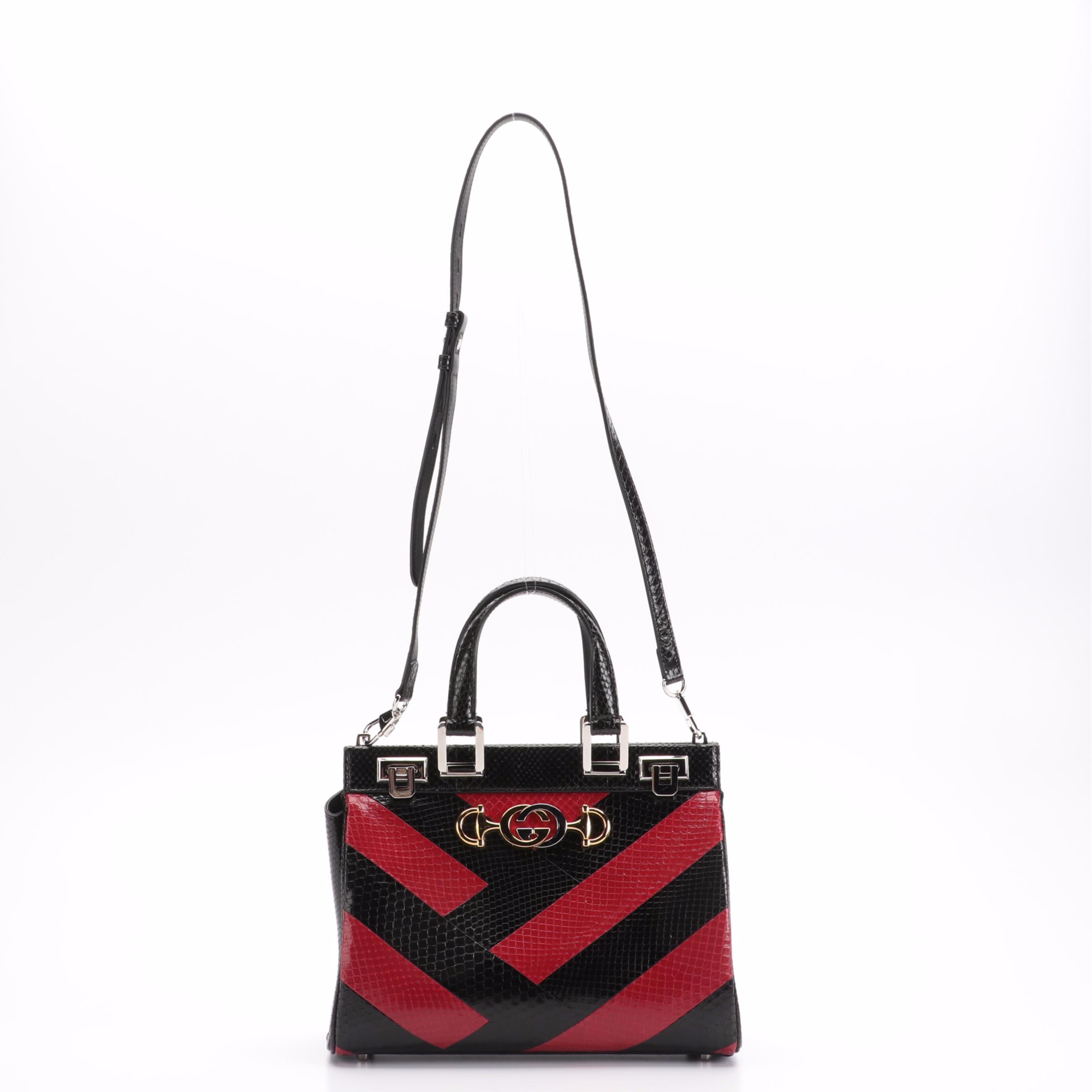 Gucci Zumi Top Handle Python Bag