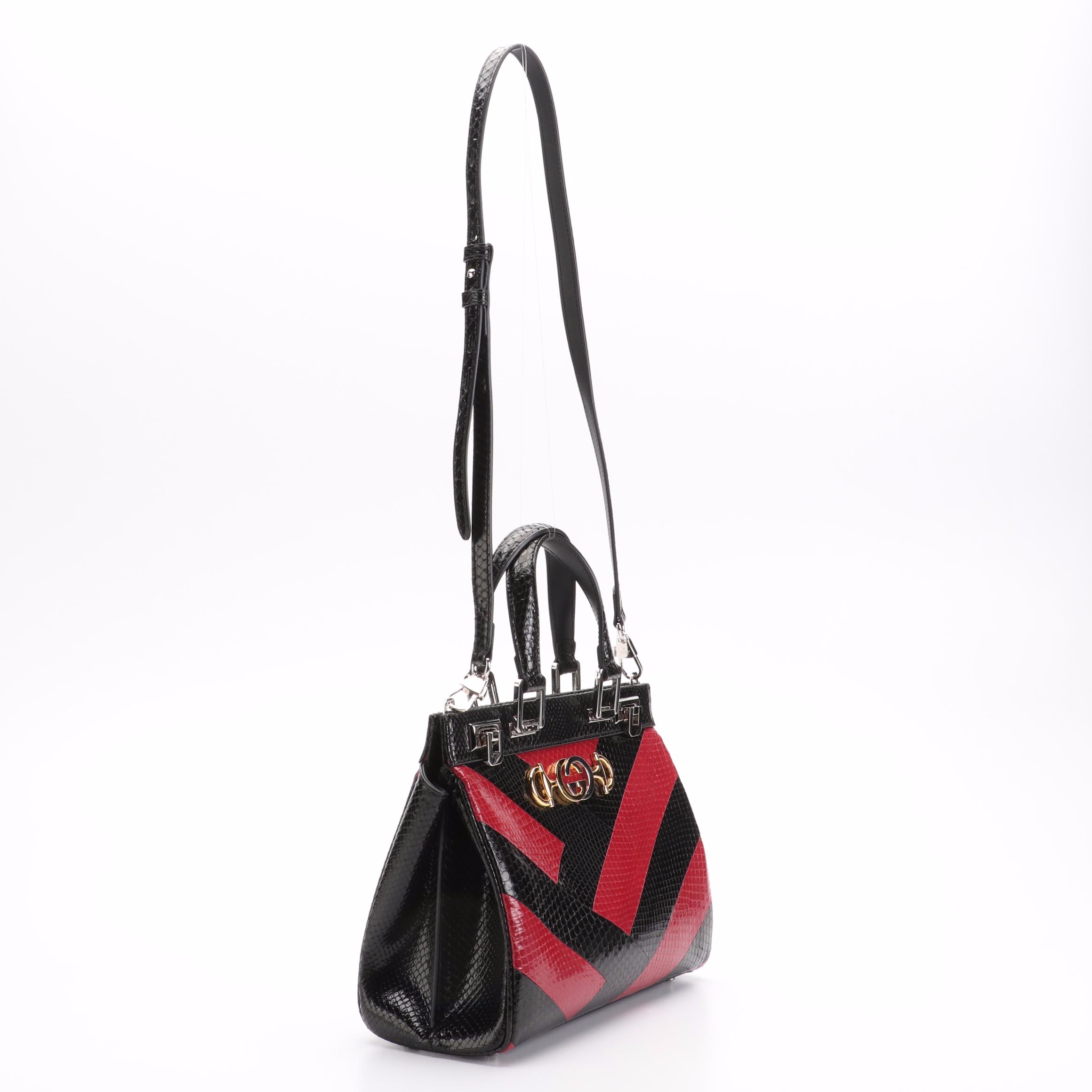 Gucci Zumi Top Handle Python Bag