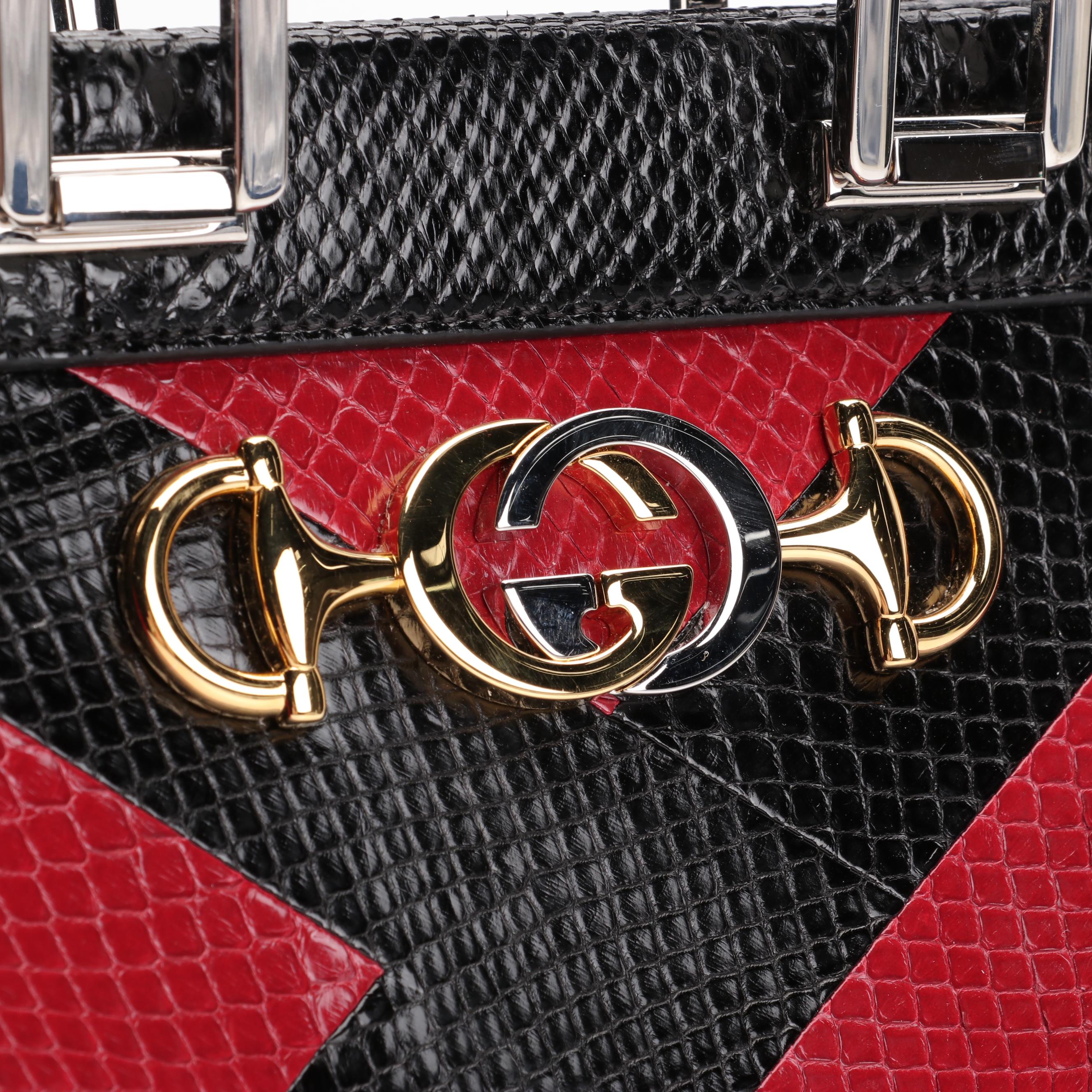 Gucci Zumi Top Handle Python Bag