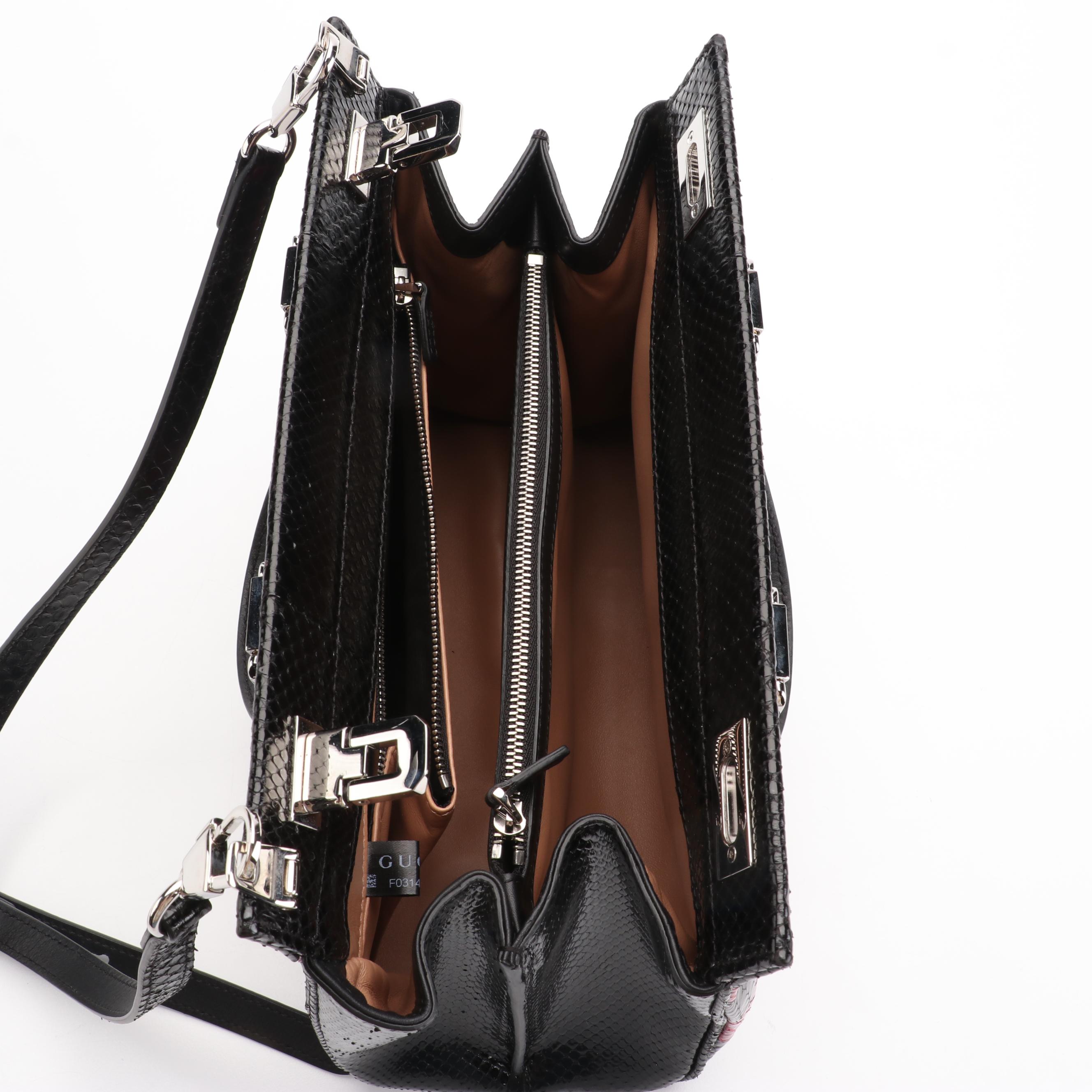 Gucci Zumi Top Handle Python Bag