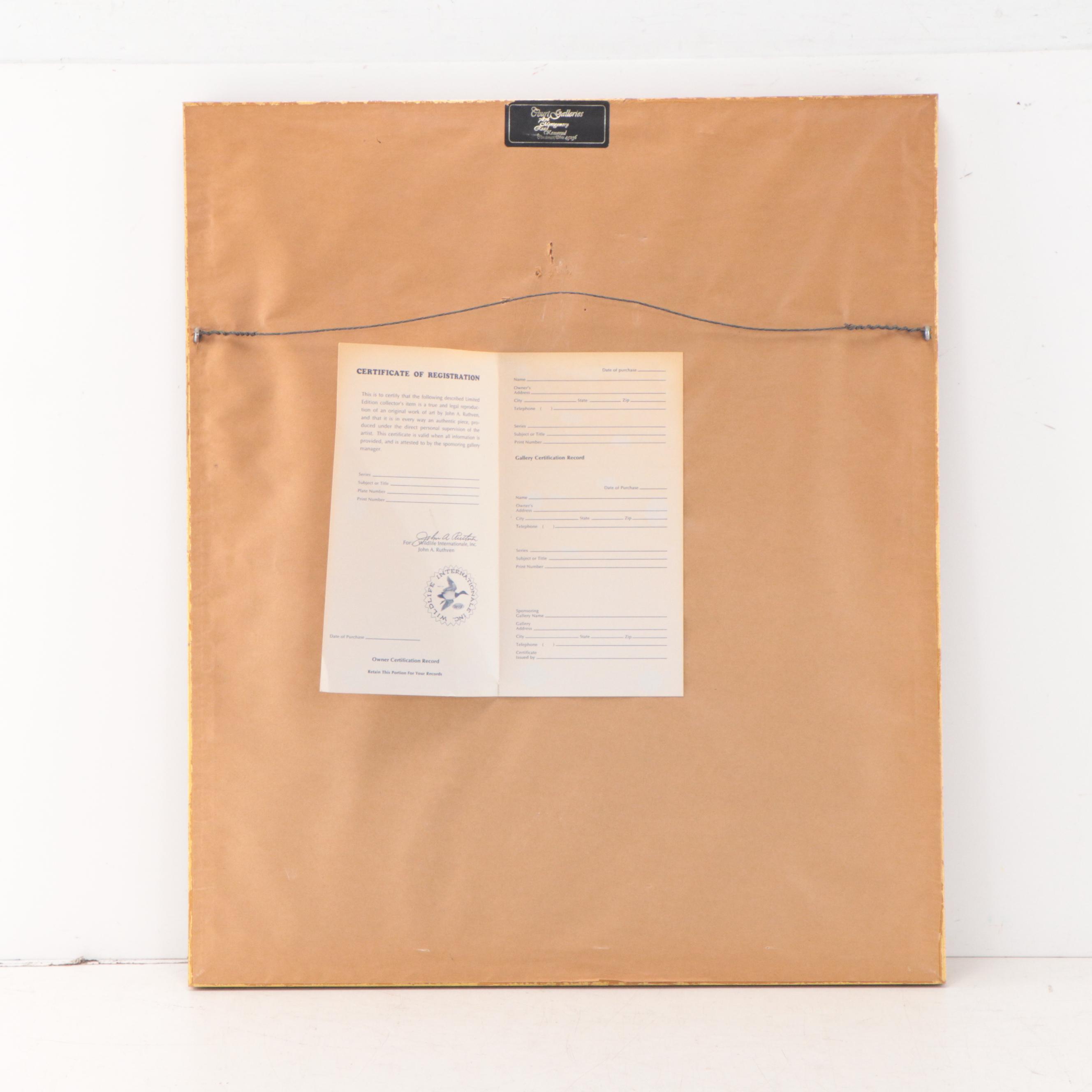 John Ruthven Offset Lithograph "Goldfinch"