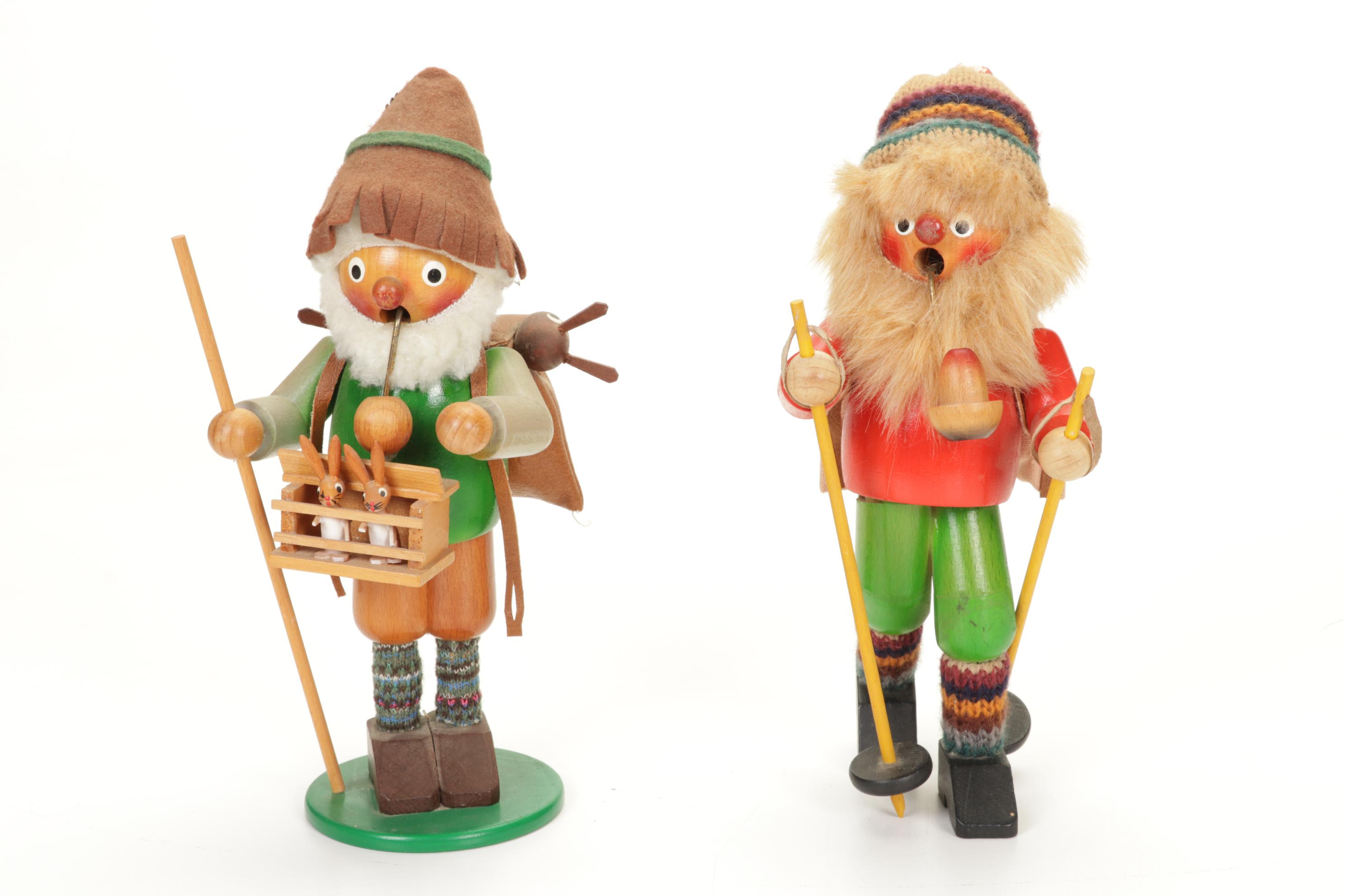 German Smoker Hiking Figurines
