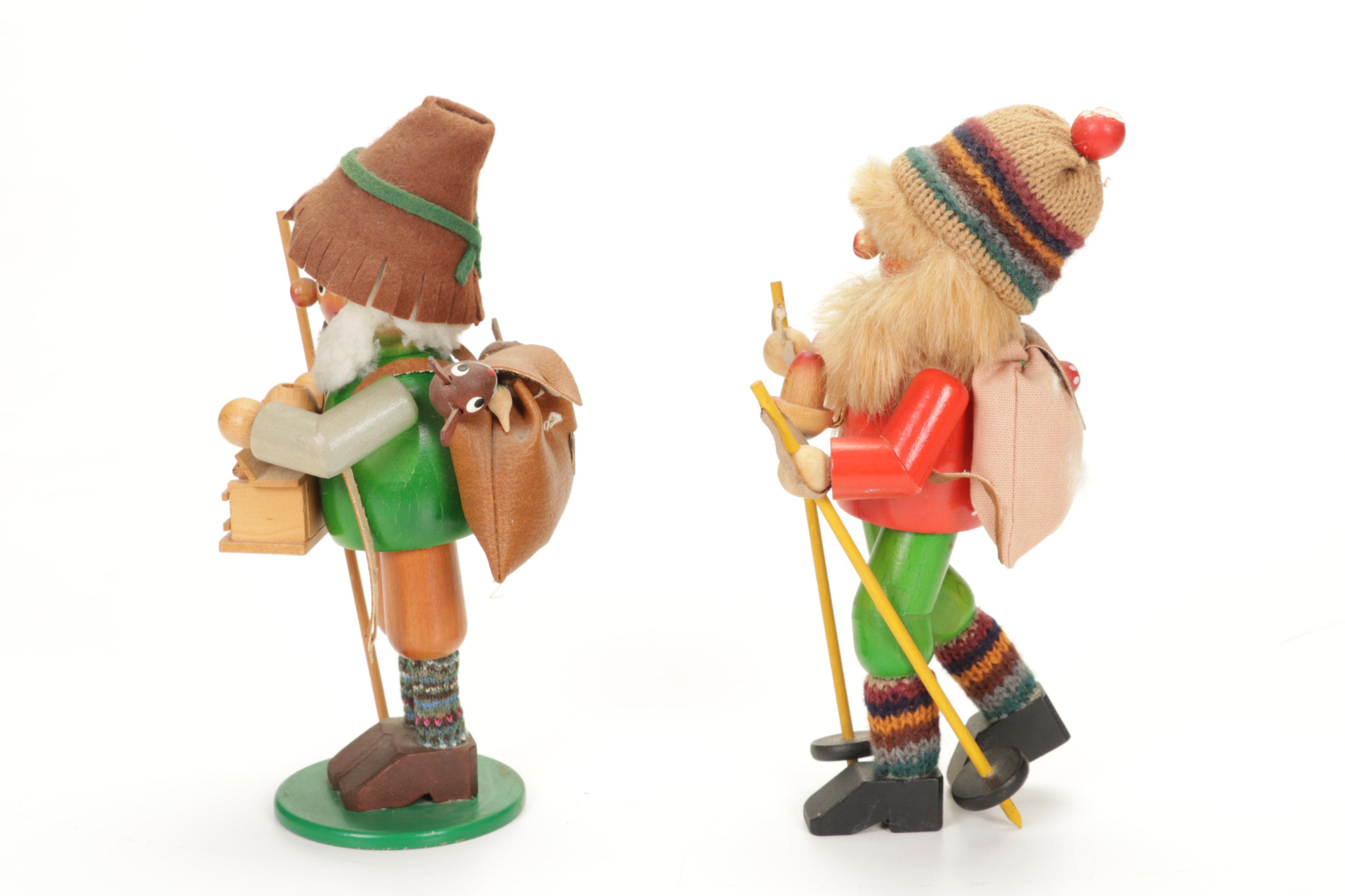 German Smoker Hiking Figurines