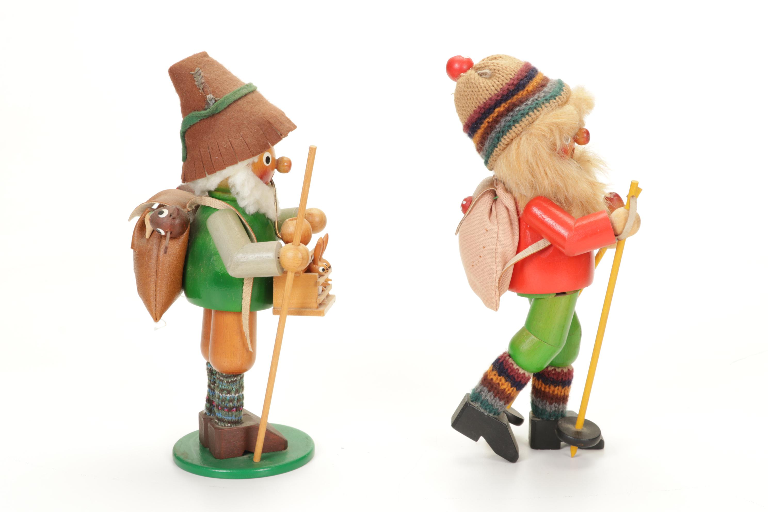 German Smoker Hiking Figurines