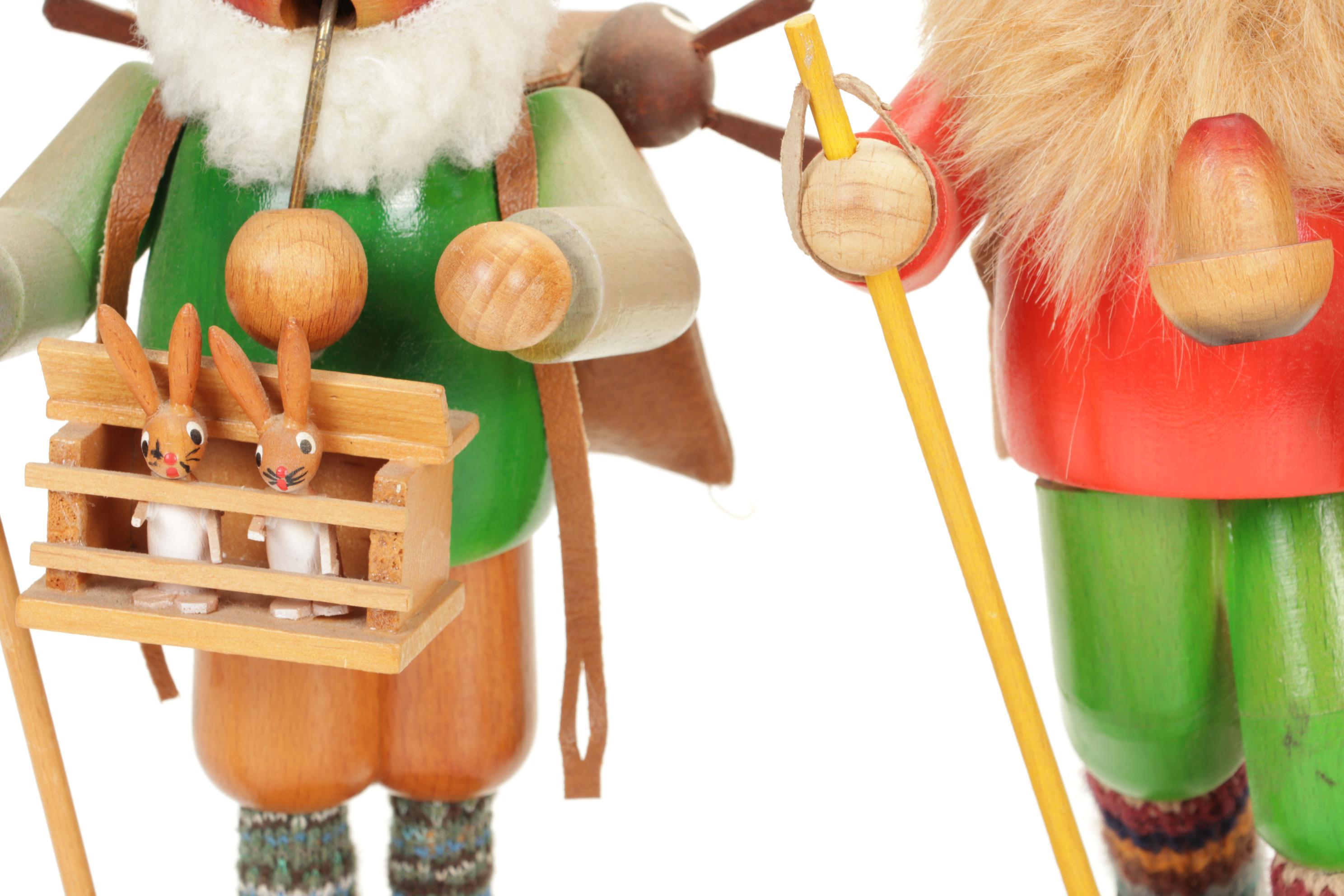 German Smoker Hiking Figurines