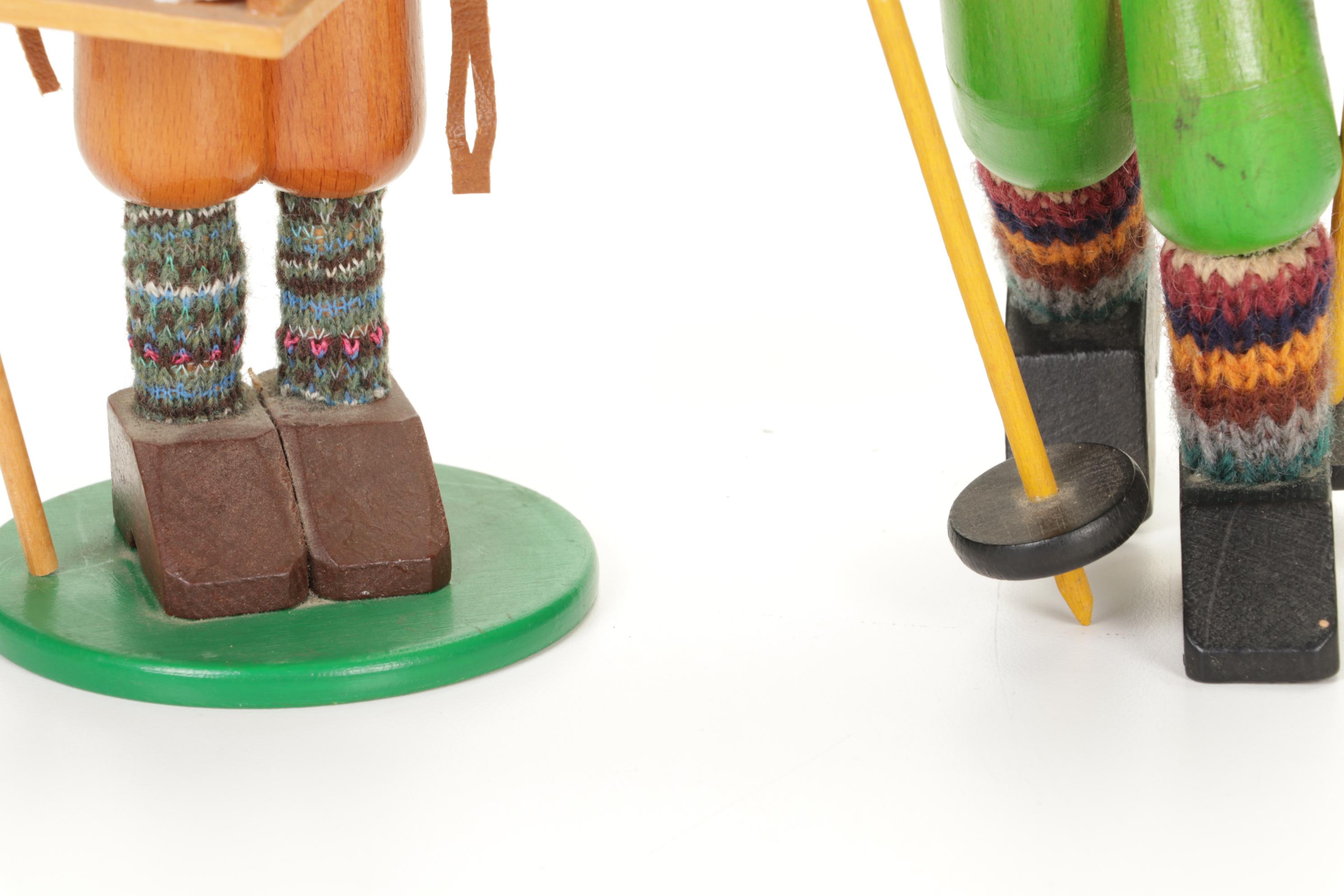 German Smoker Hiking Figurines