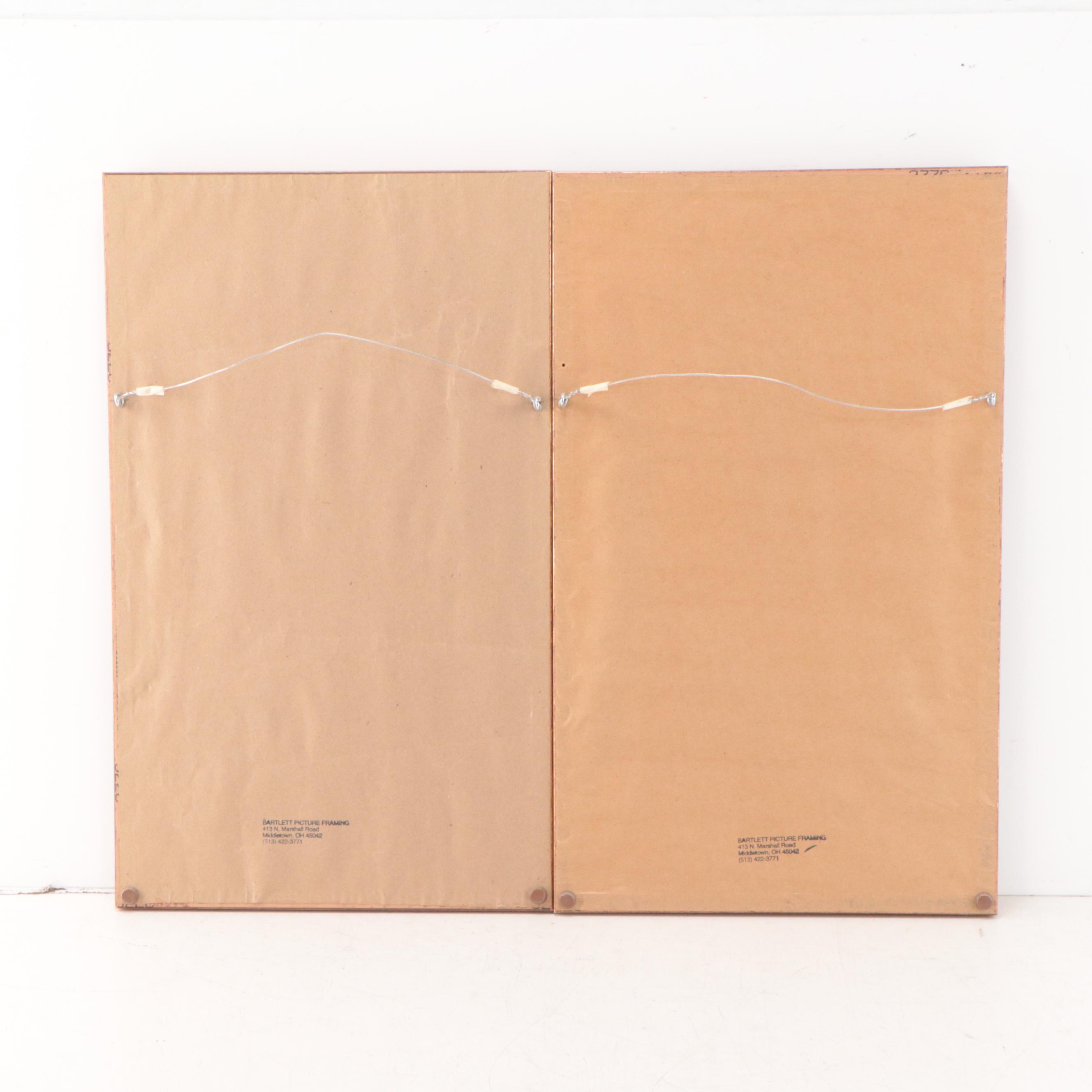 Pair of Jean Vance Watercolor Paintings of Paris Cityscapes