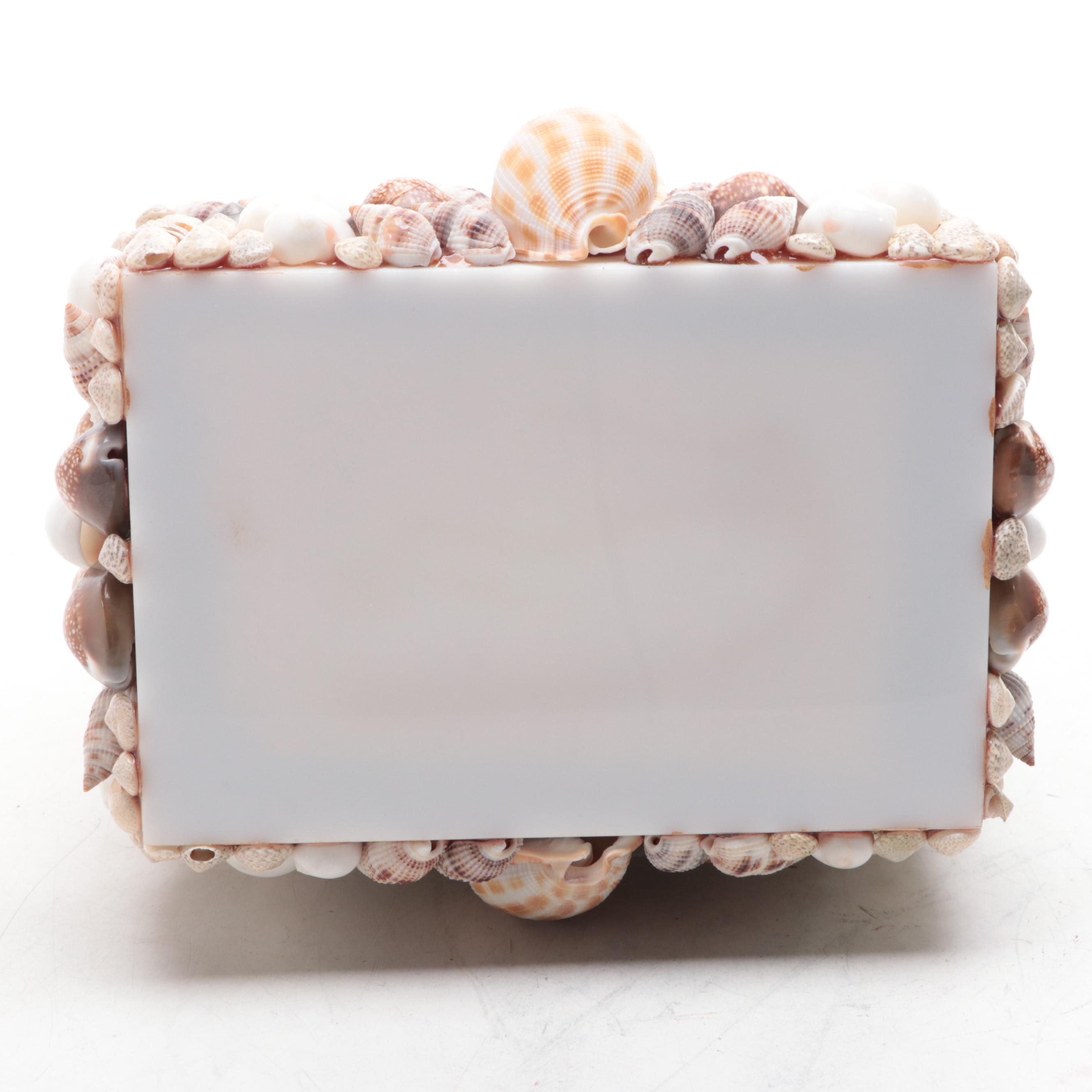 Cowrie, Turbo and Striped Clam Shell Embellished Trinket Boxes