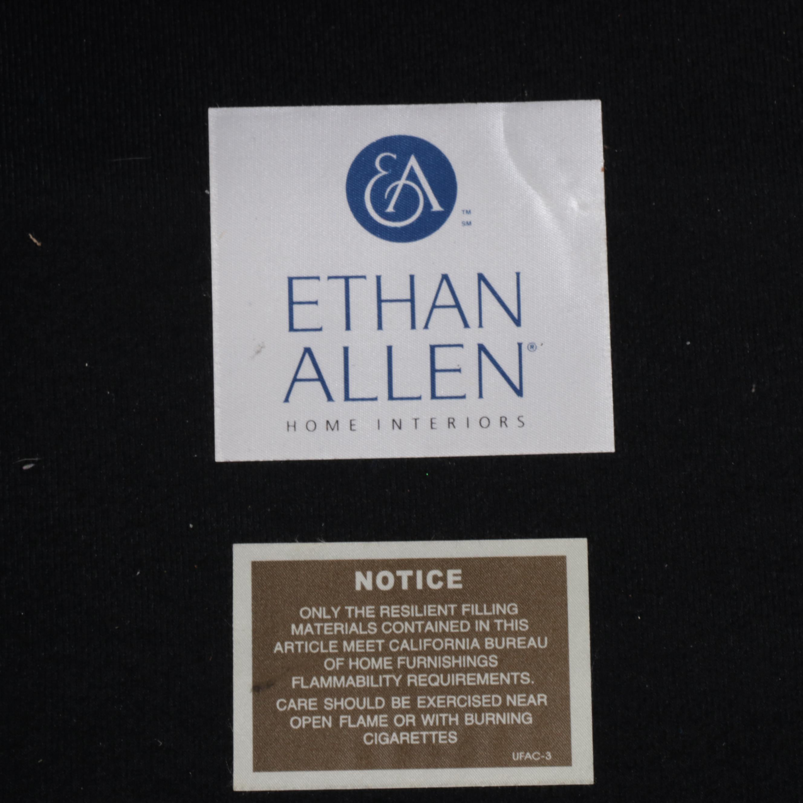 Ethan Allen Brown Leather Roll-Arm Sofa