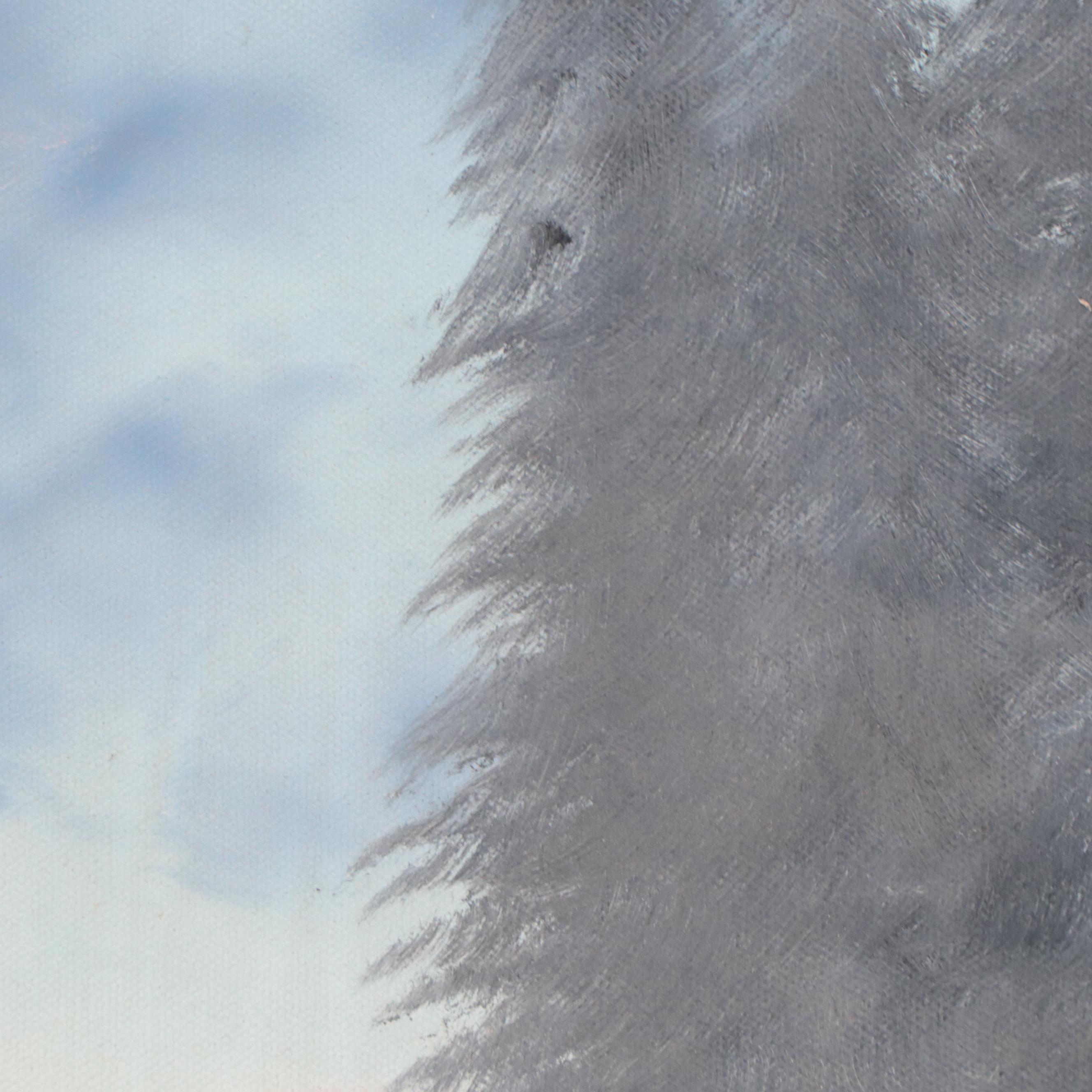 S. Valetta Lake Landscape Acrylic Painting, 1994