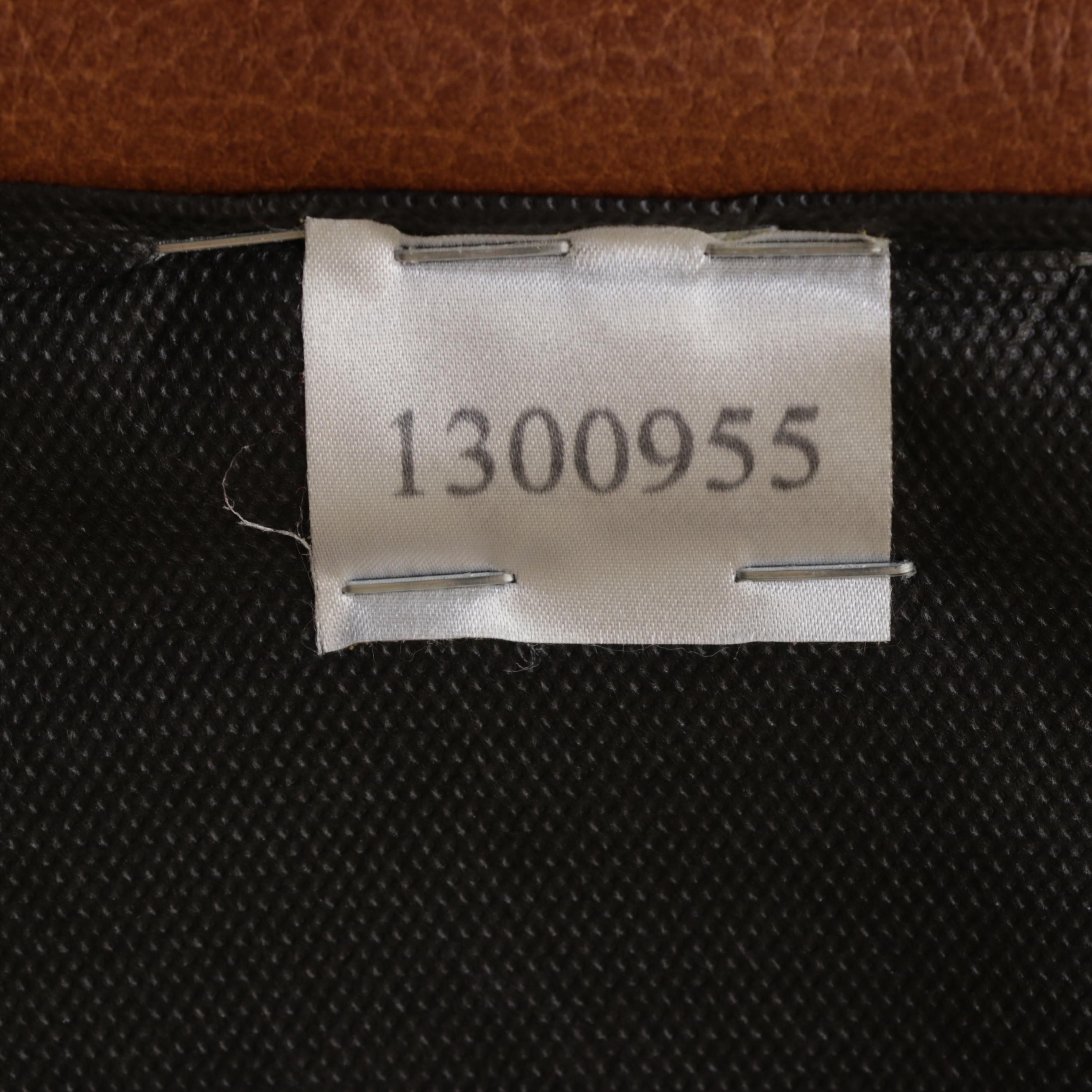 Ethan Allen Brown Leather Roll-Arm Sofa