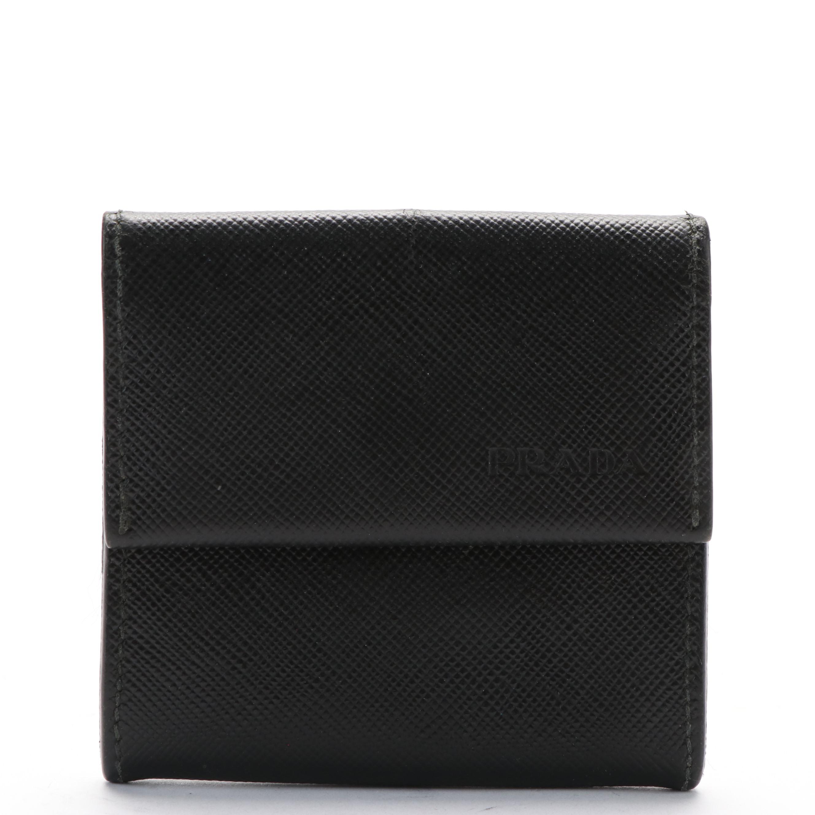 Prada logo Saffiano Coin Purse Wallet logo