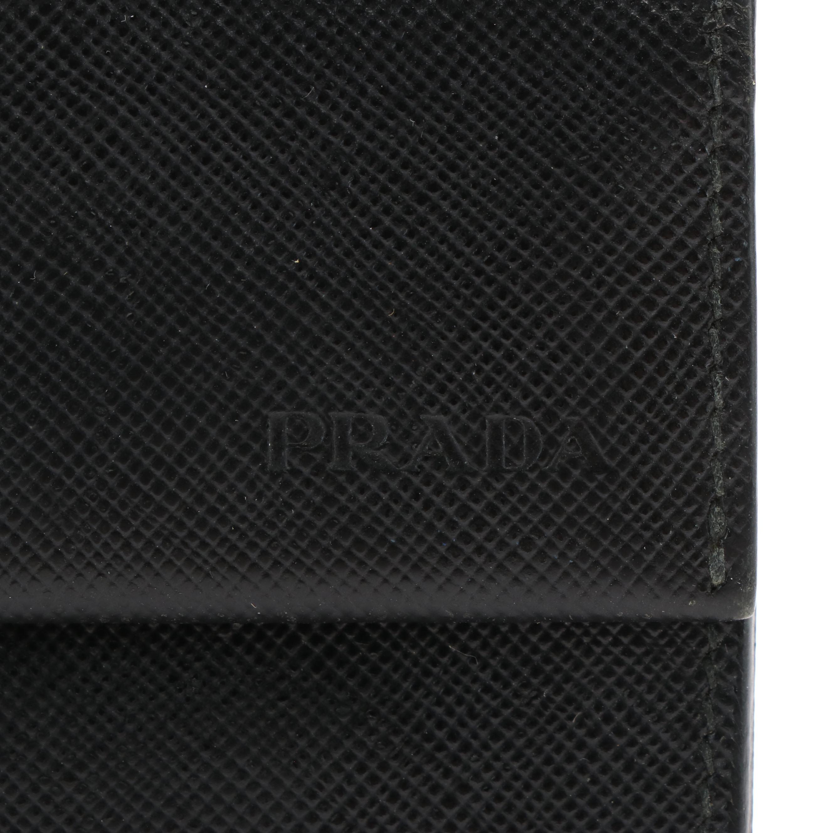 Prada logo Saffiano Coin Purse Wallet logo