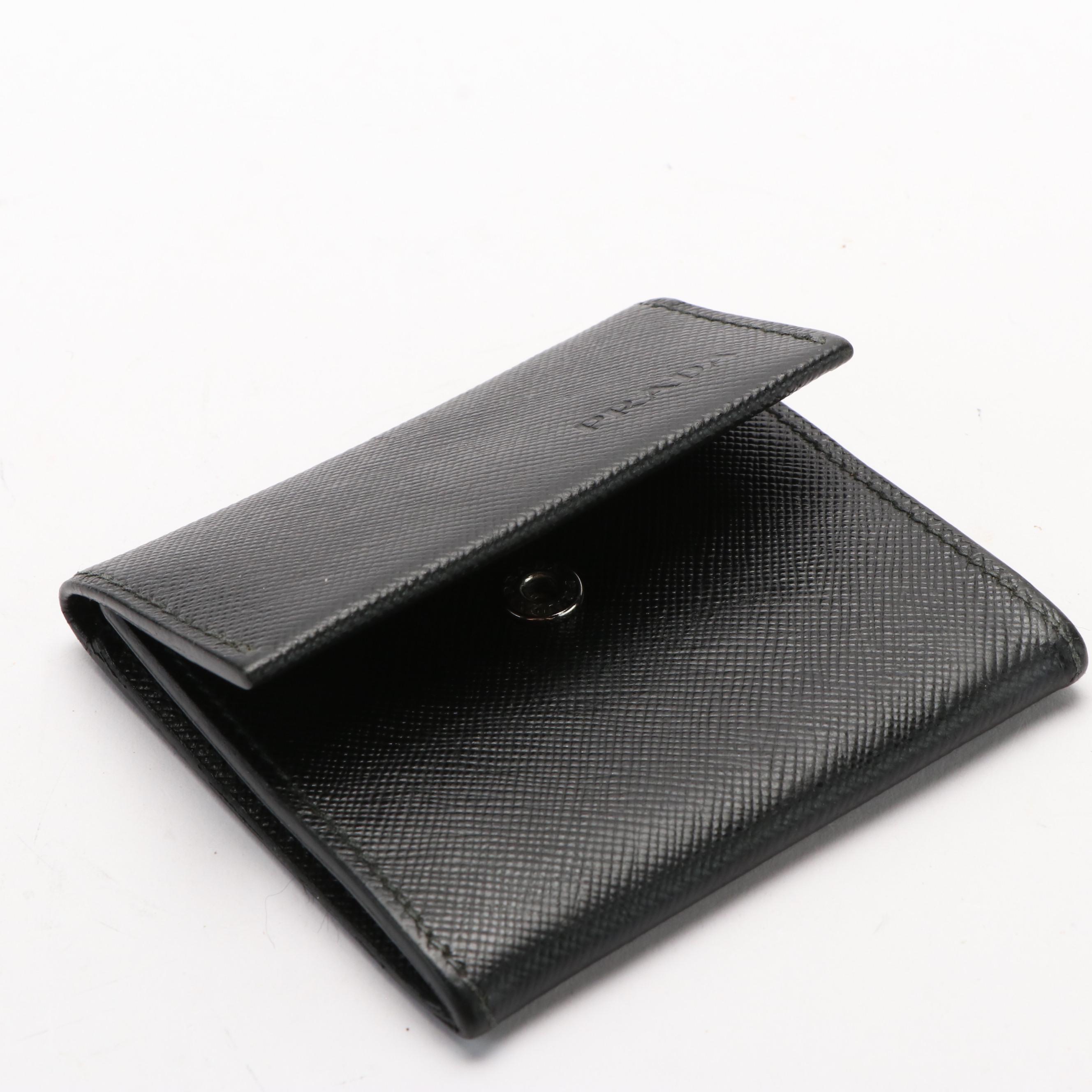 Prada logo Saffiano Coin Purse Wallet logo