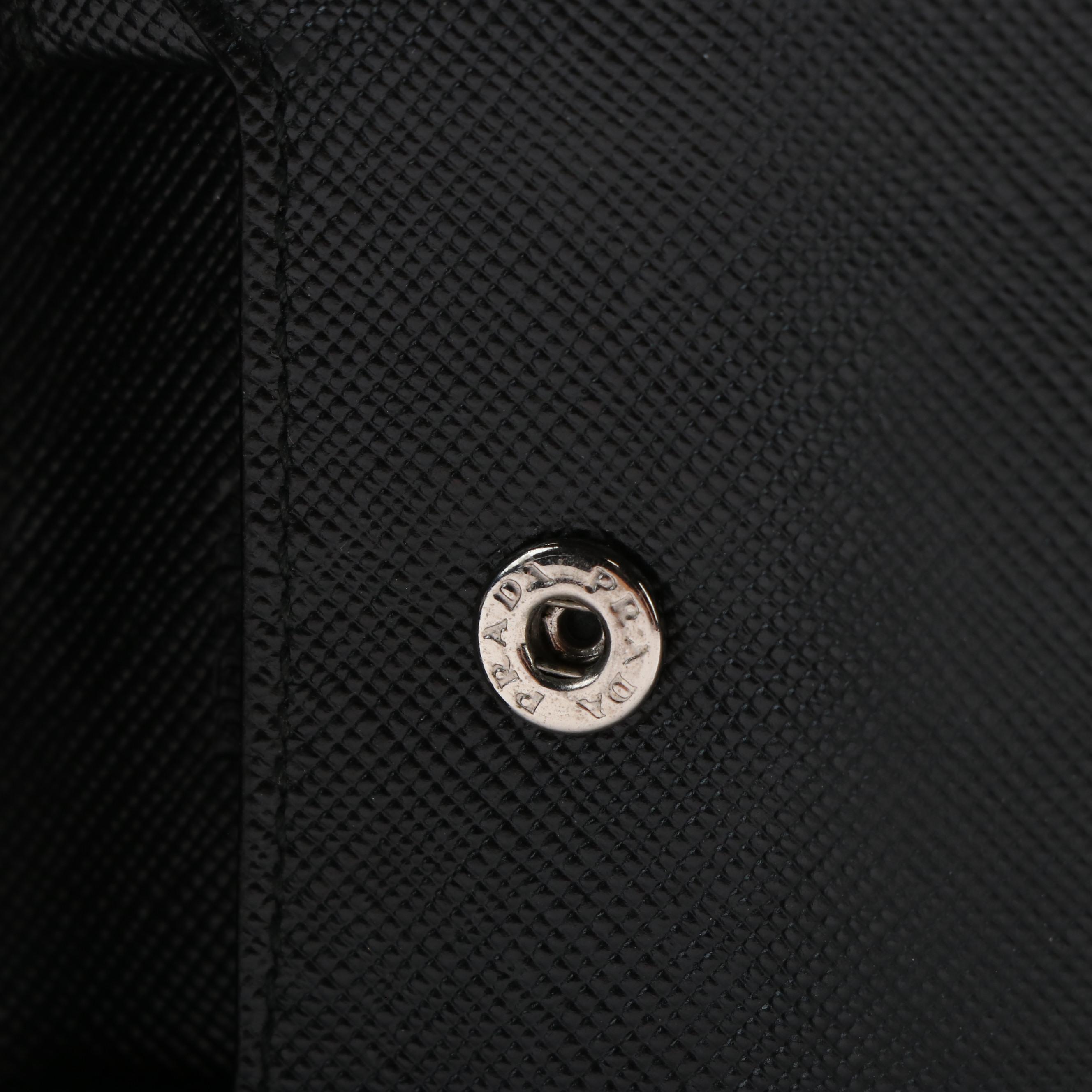 Prada logo Saffiano Coin Purse Wallet logo