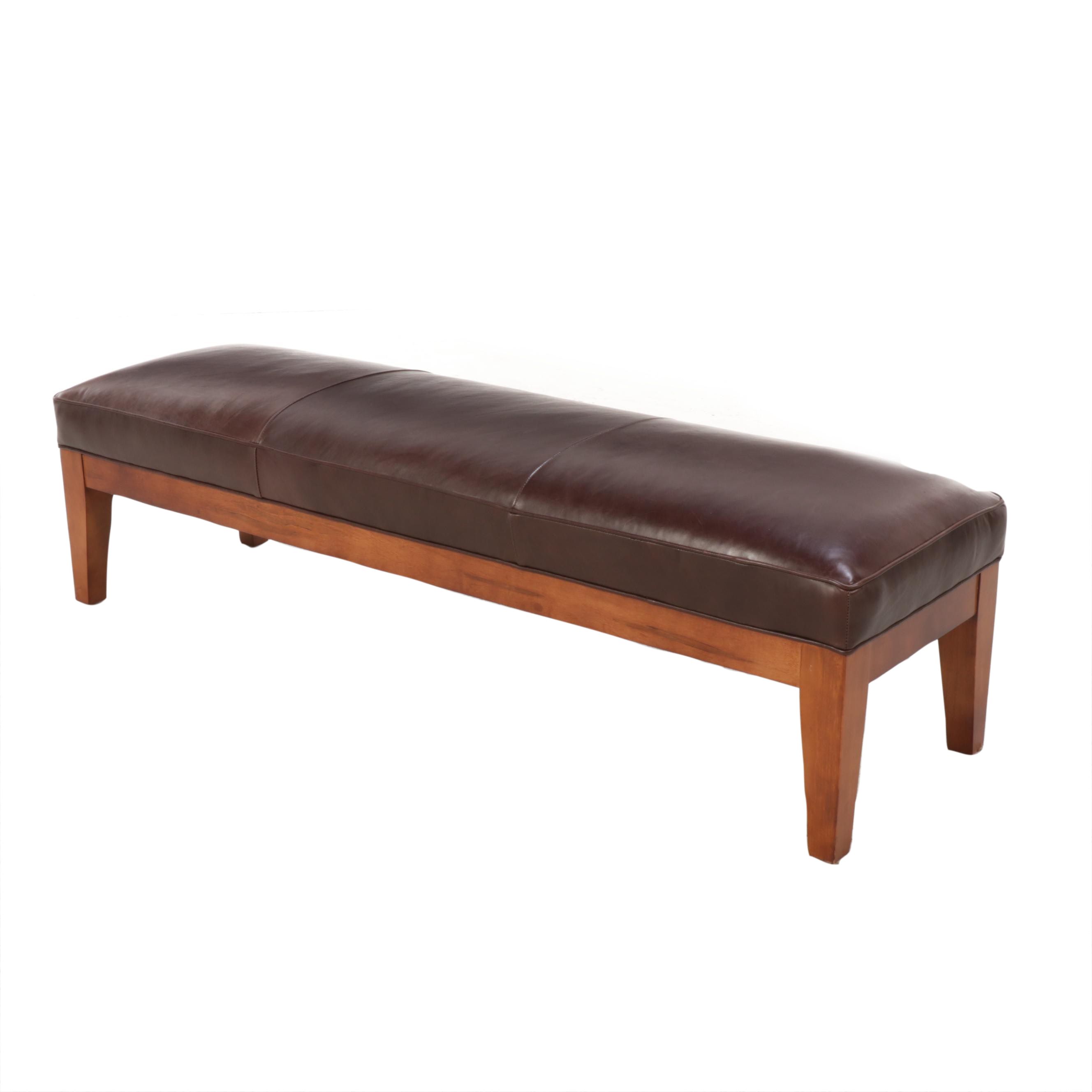 Arhaus Furniture "Colorado" Leather Bench