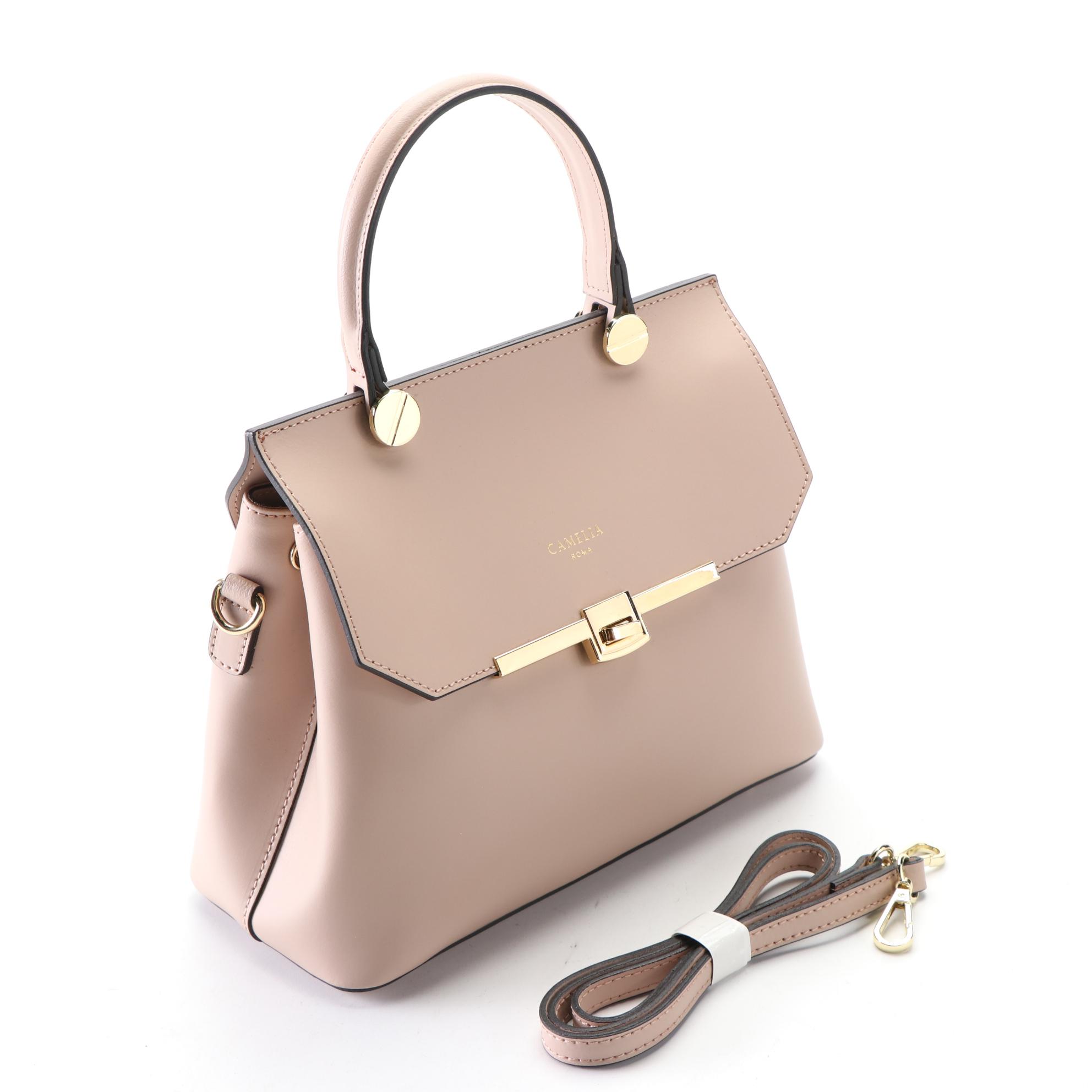 Tory Burch Parker Floral Leather Satchel and Camelia Leather Handbag