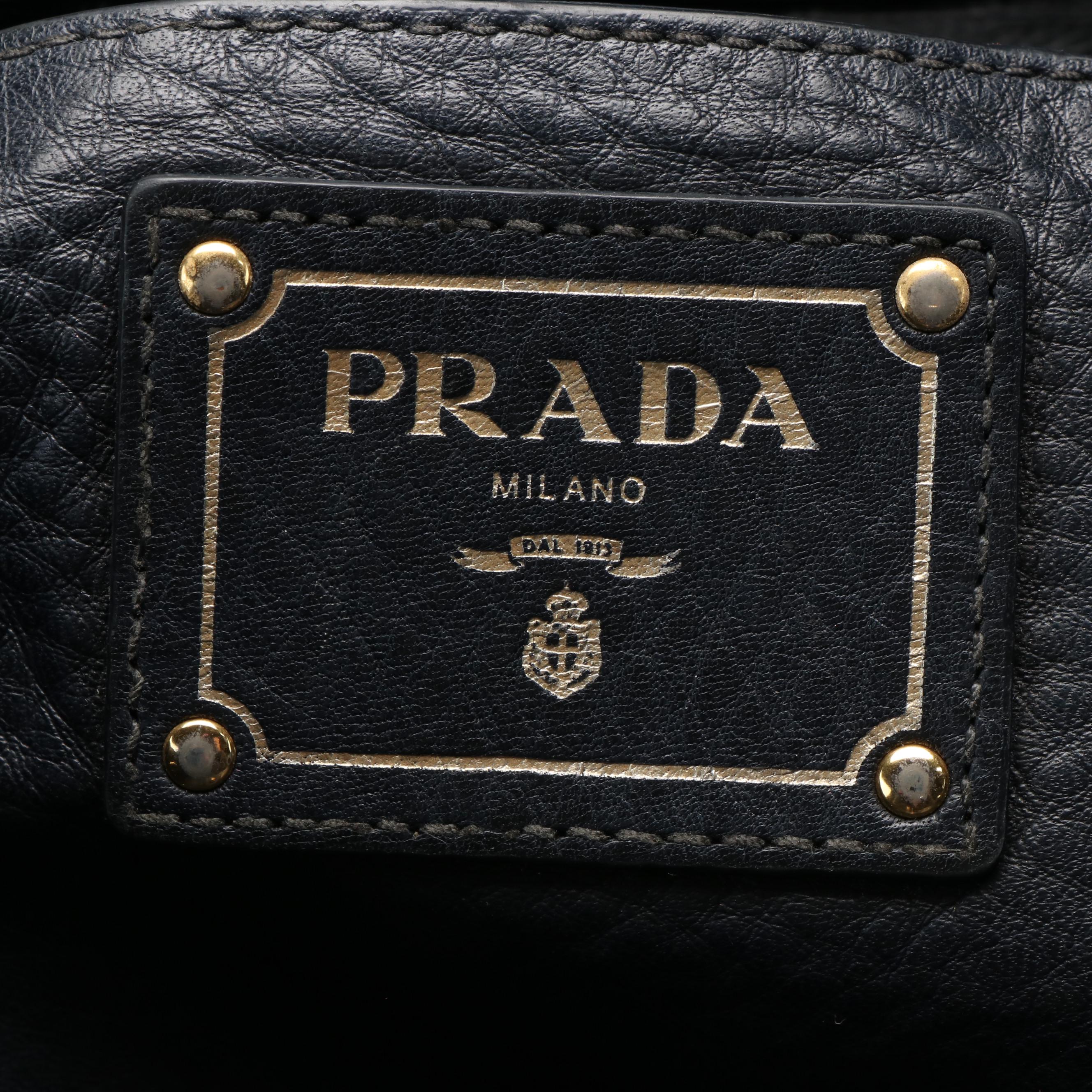 Prada Front Pocket Convertible Tote in Vitello Daino Leather