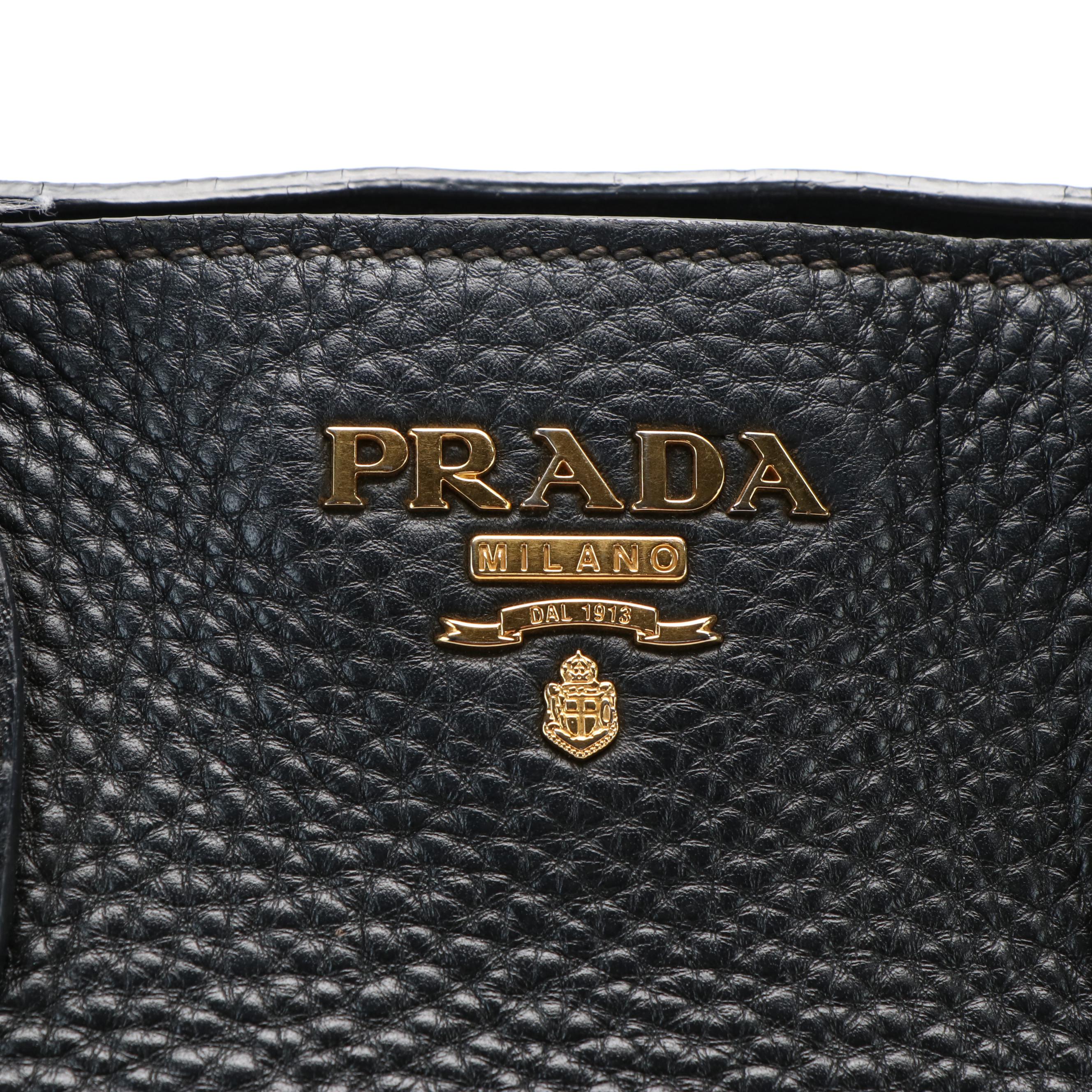 Prada Front Pocket Convertible Tote in Vitello Daino Leather