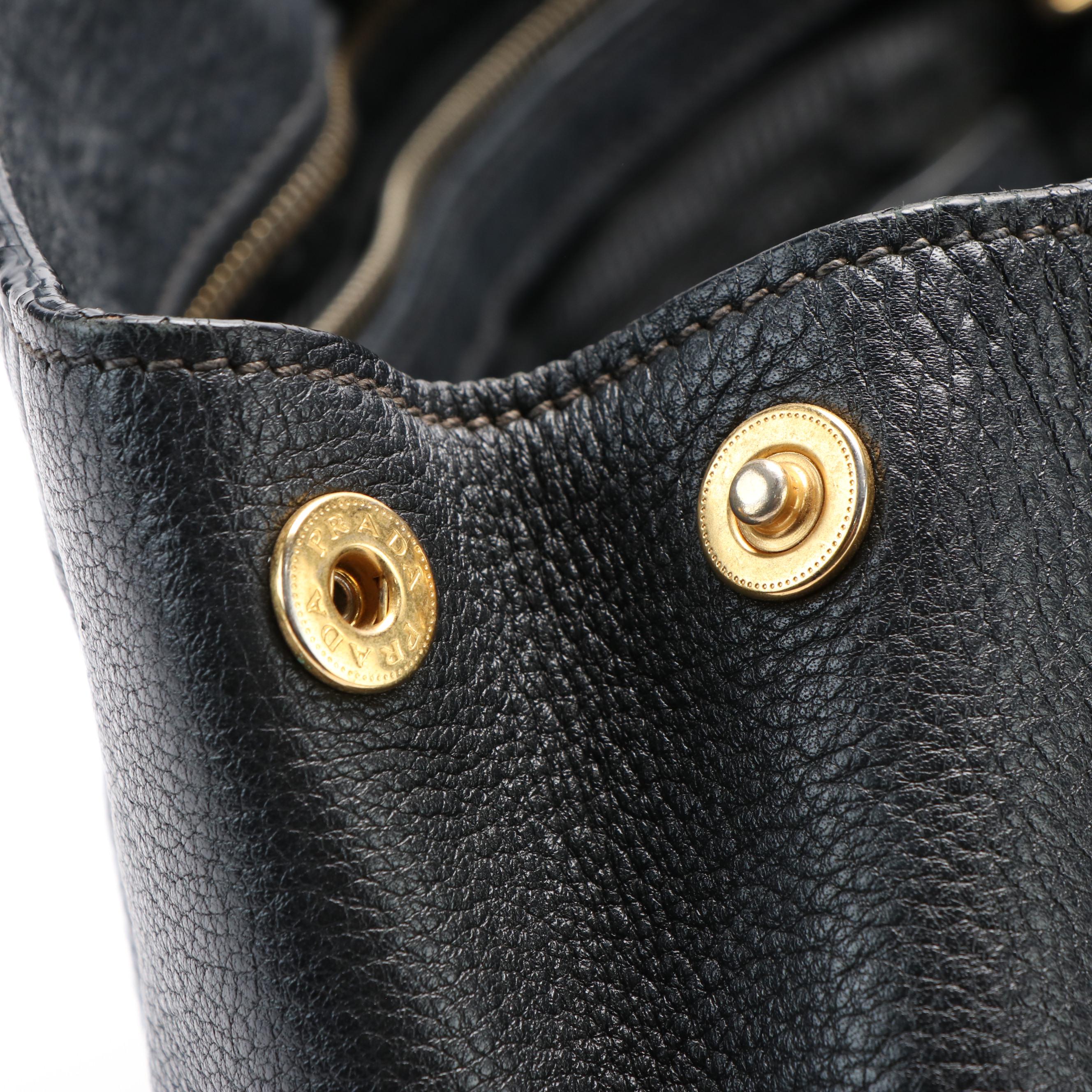 Prada Front Pocket Convertible Tote in Vitello Daino Leather