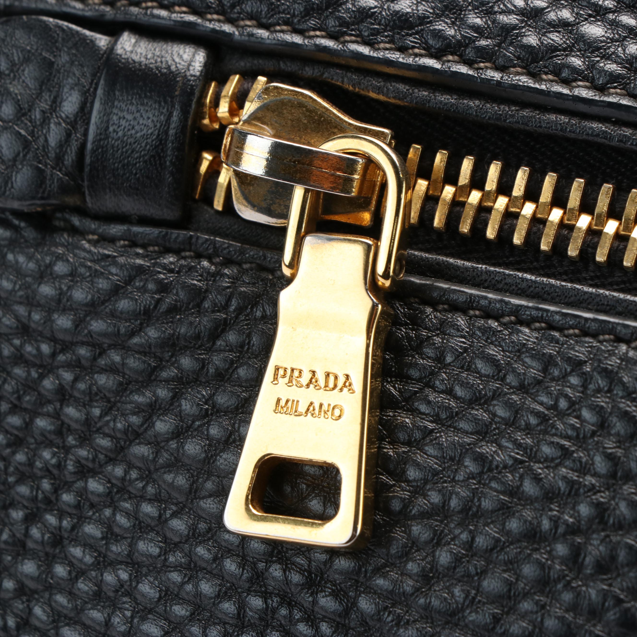 Prada Front Pocket Convertible Tote in Vitello Daino Leather