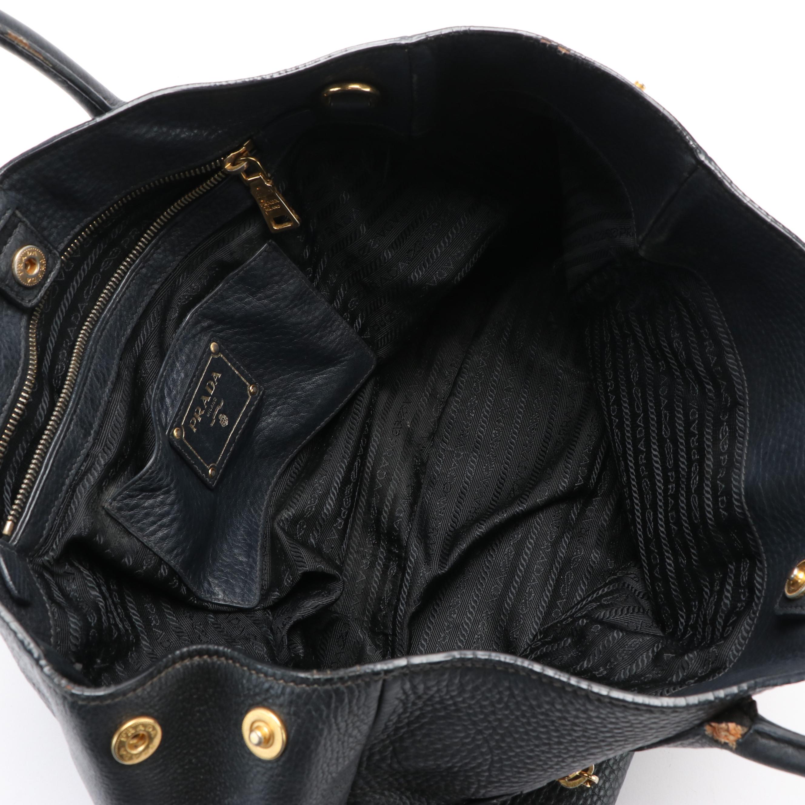 Prada Front Pocket Convertible Tote in Vitello Daino Leather