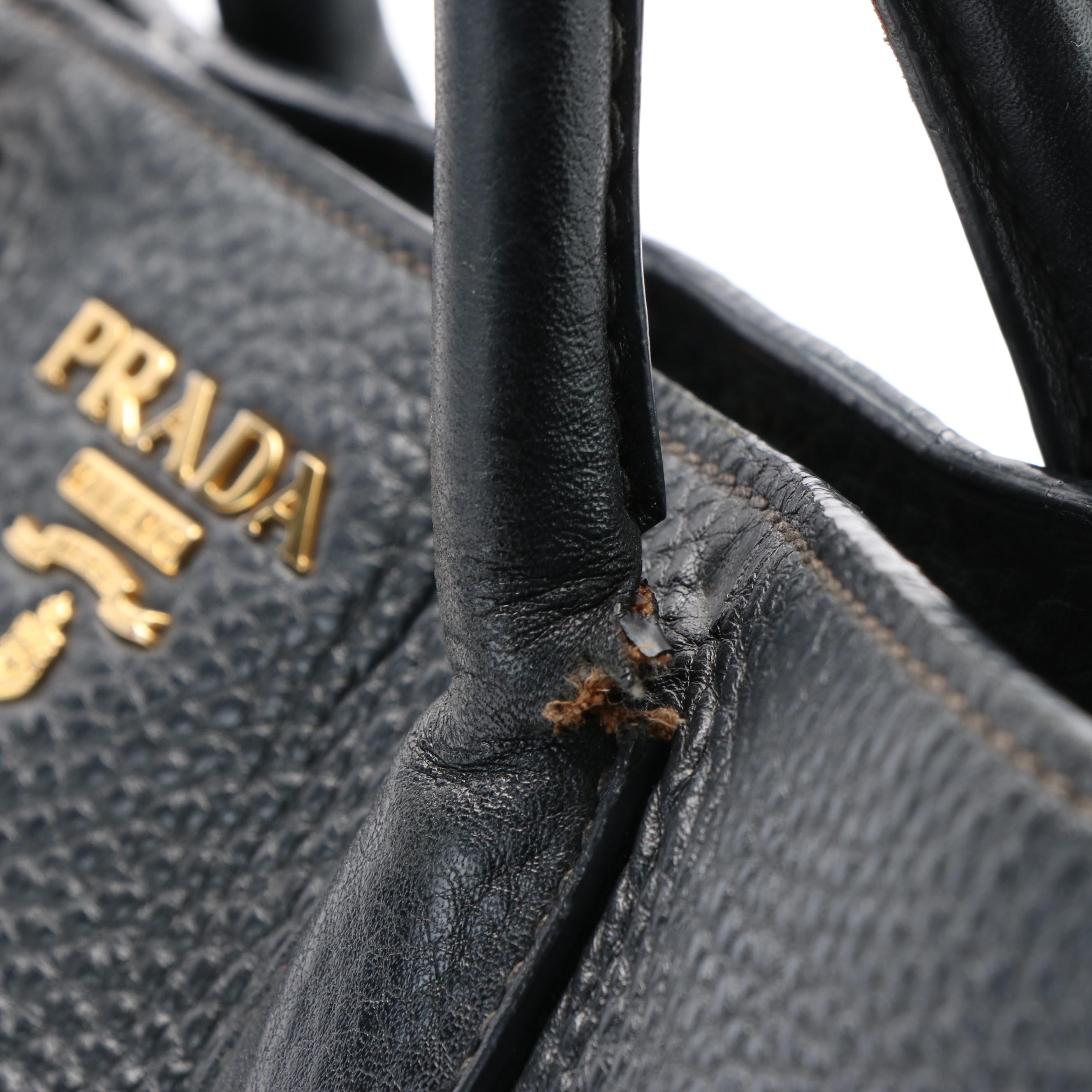 Prada Front Pocket Convertible Tote in Vitello Daino Leather