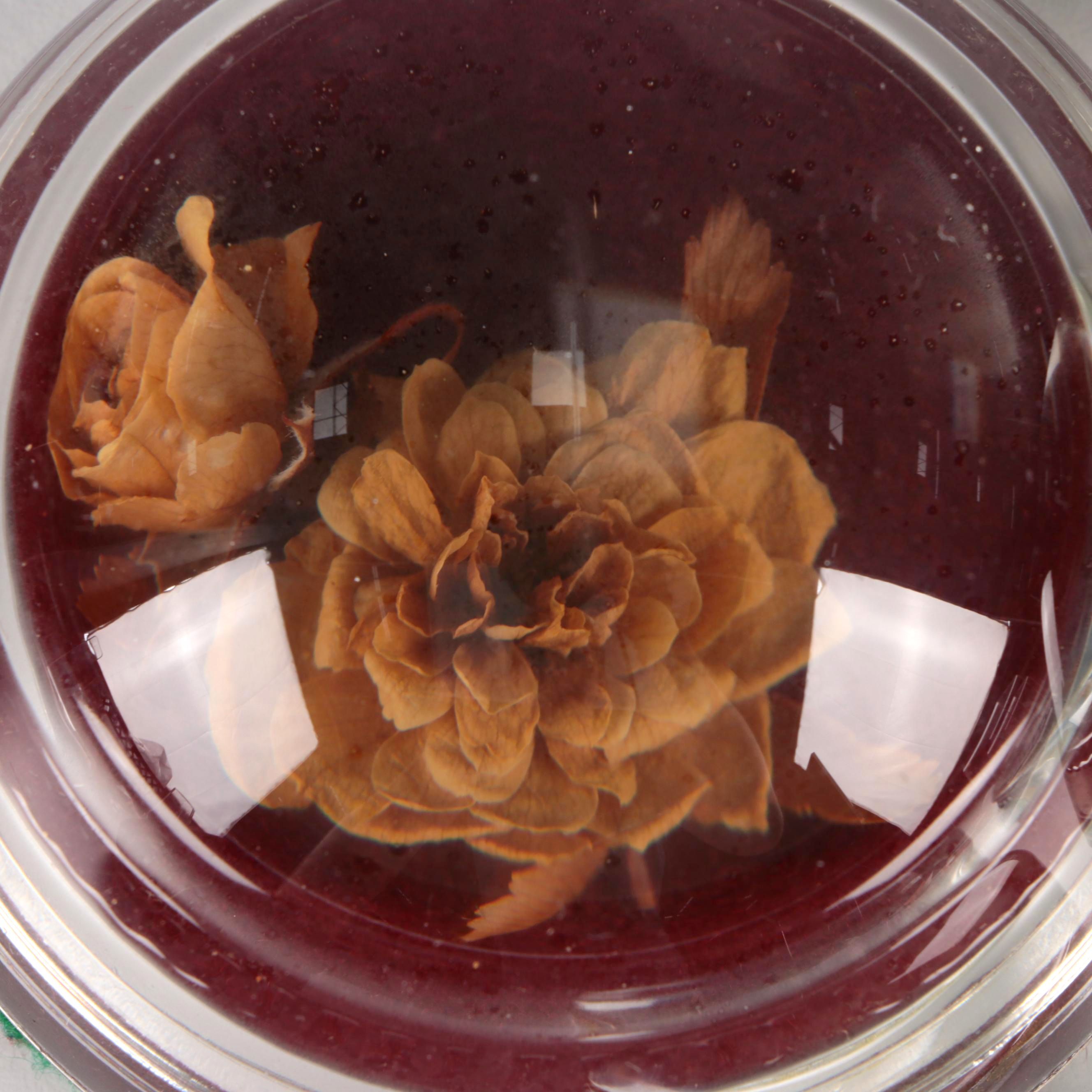 "Flowers of Ireland" and Other Pressed Flower Paperweights