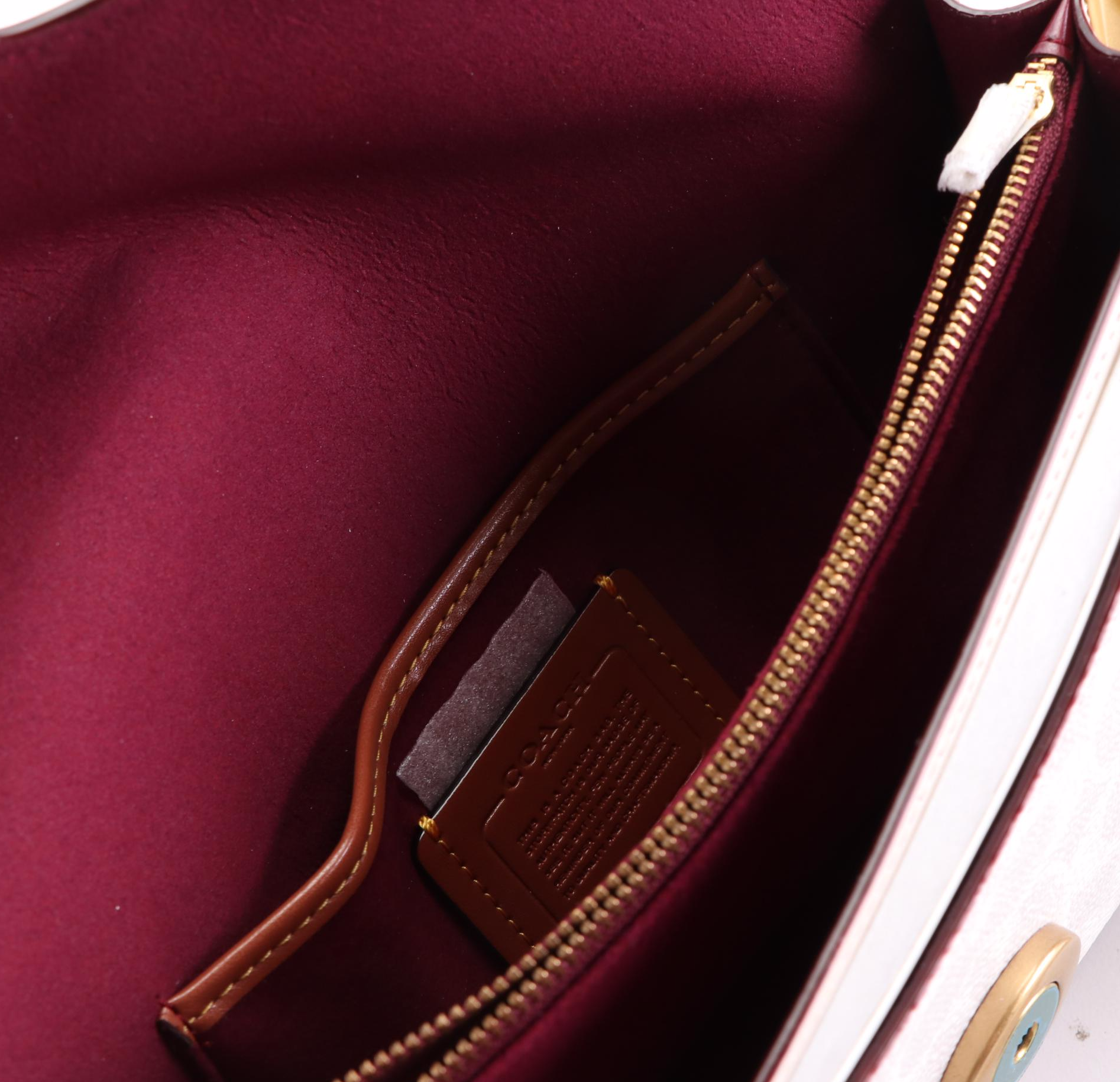 Coach Tabby 26 Shoulder Bag in White Leather and Signature Coated Canvas