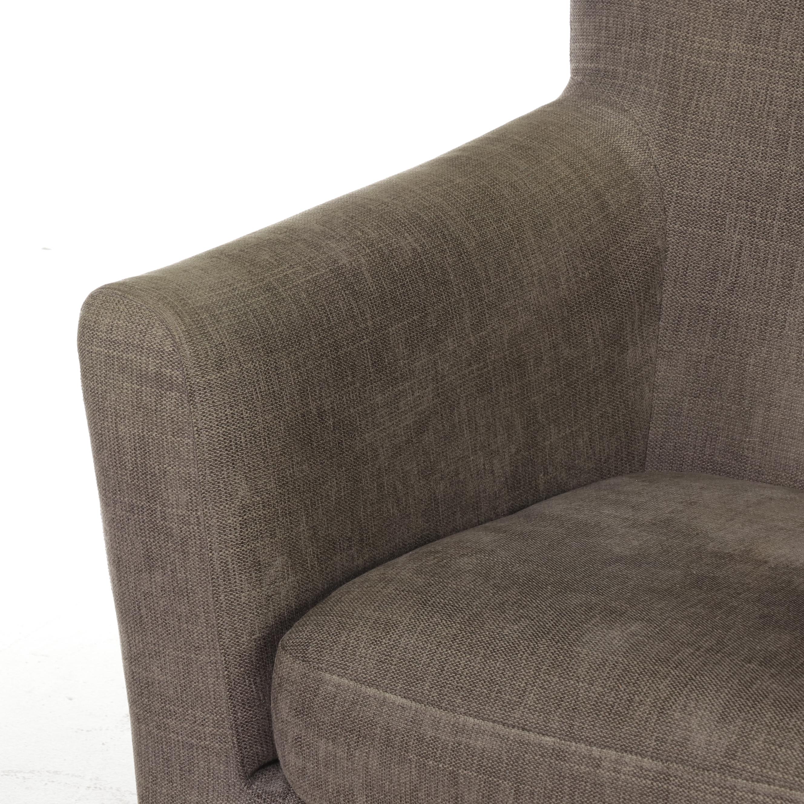 IKEA "Ekenäs" Ebonized and Fabric Upholstered Armchair and Ottoman