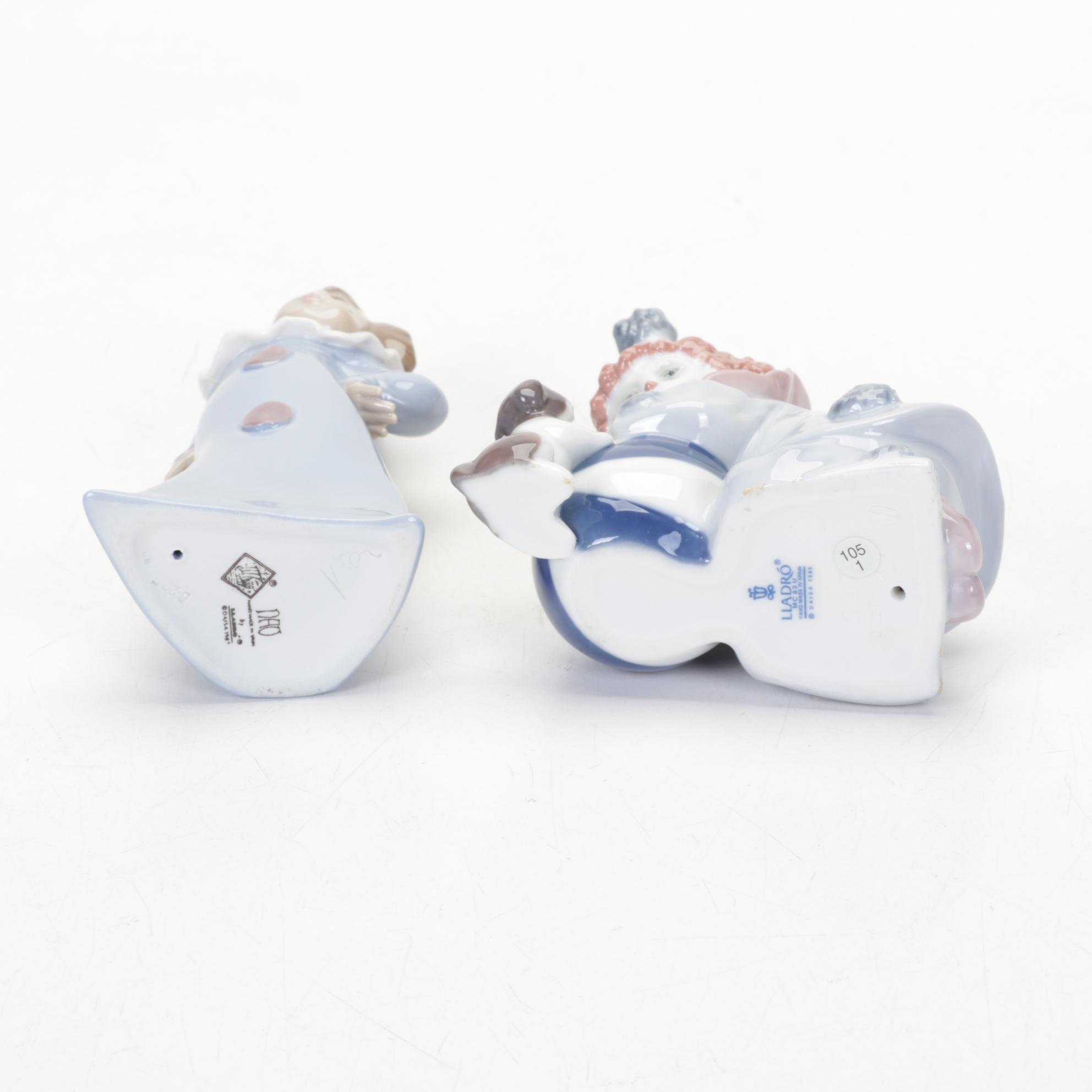 Lladró "A Mile of Style" and Other Porcelain Clown Figurines