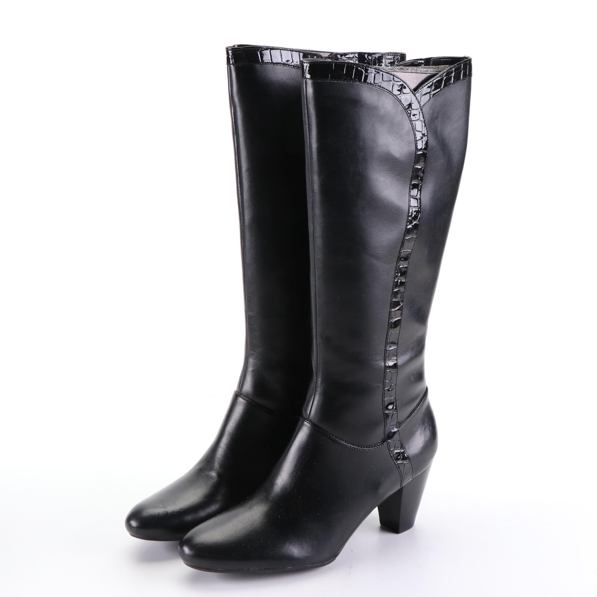 White Mountain Suede Ankle Boots and Easy Spirit Leather Boots with Boxes