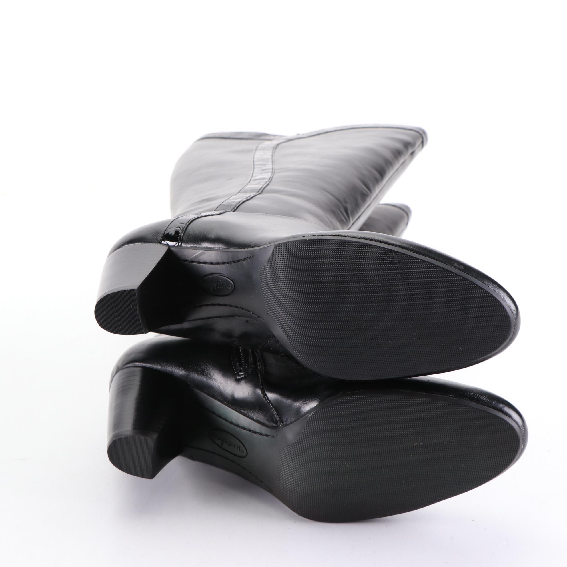 White Mountain Suede Ankle Boots and Easy Spirit Leather Boots with Boxes